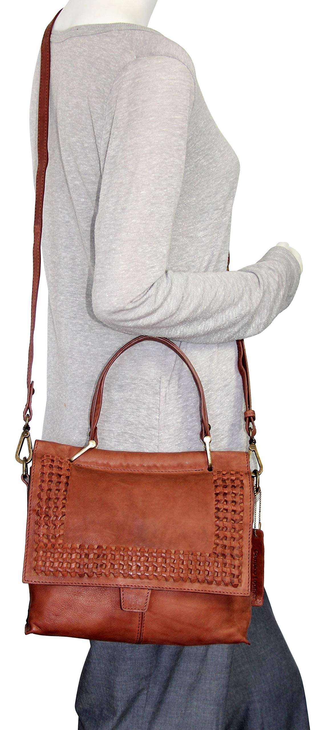 Nino Bossi Handbags Nino Bossi Alexis Leather Satchel Taupe 6