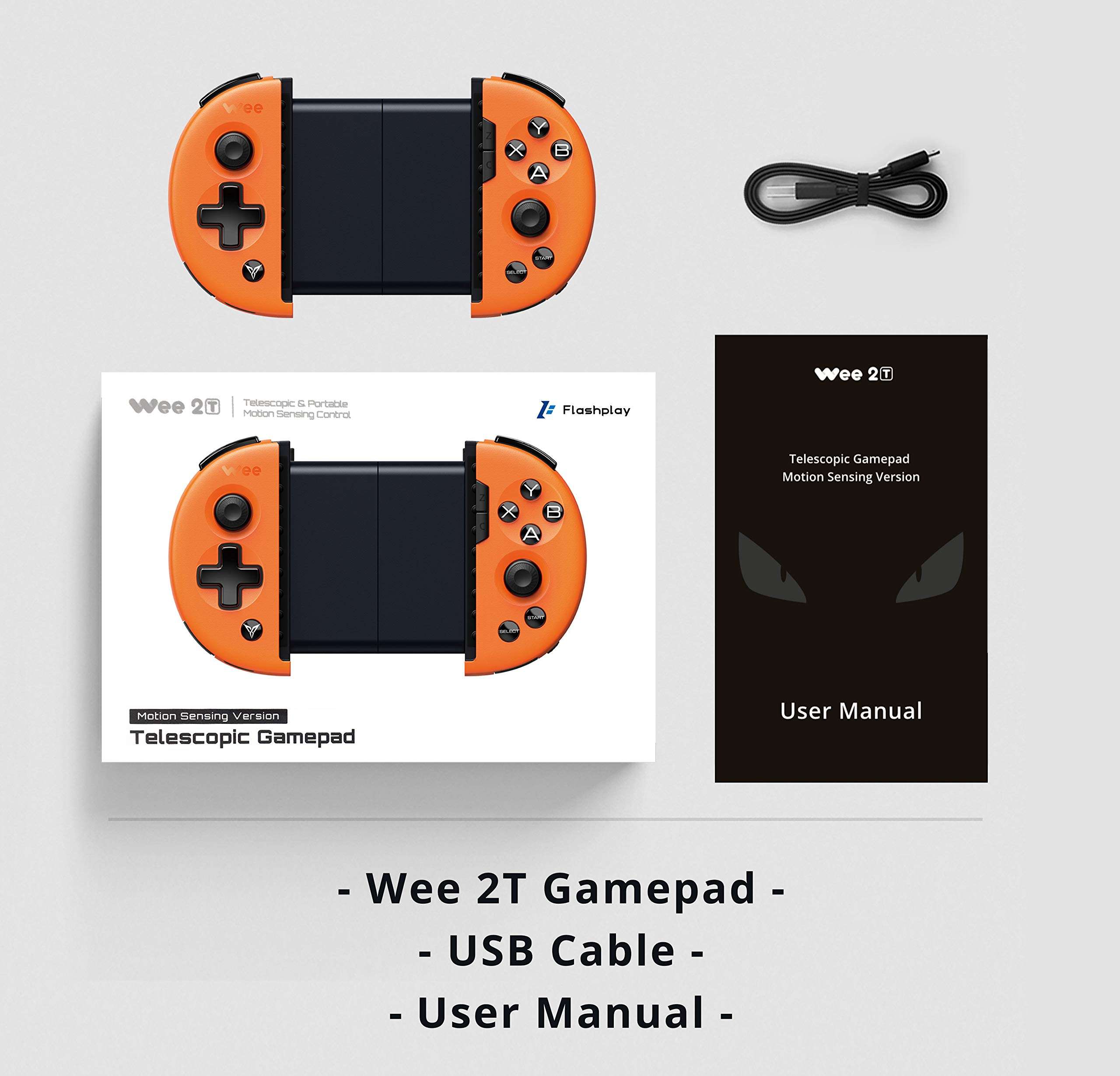 FLYDIGI Wee2T Mobile Game Controller Telescopic for Android of MOBA, Unique Tensile Design, Compatible with The Mobile of 3.5-6.3 Inch (75-165mm). Not Support iOS 13.4 and Above 5