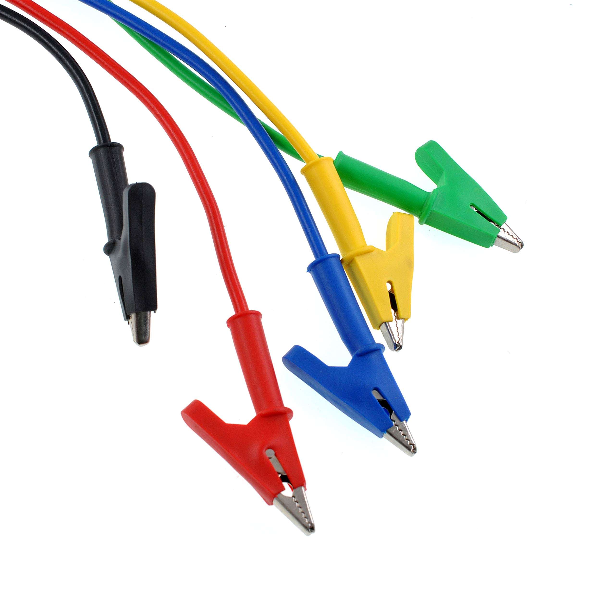 Oiyagai 5 Colors 4mm Alligator Clip Test Leads, 1M Dual End, 15A 1000V Multimeter Test Wires for Lab, Electrical Projects, DIY Electronics 5