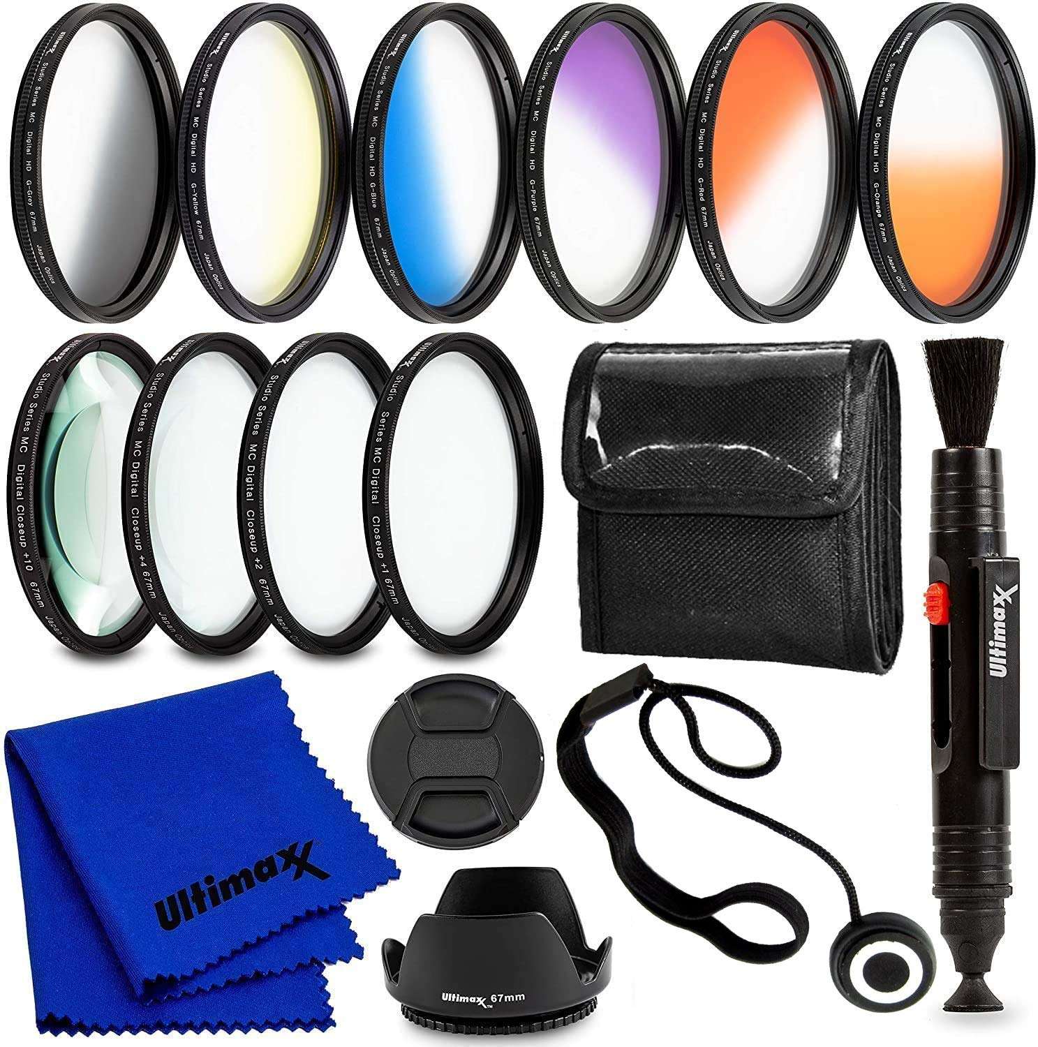 Ultimaxx 58MM Complete Lens Filter Accessory Kit for Lenses with 58MM Filter Size Designed Specifically for: Canon EOS 90D, 80D, 77D, 70D, Rebel T7, T7i, T6i, T6,T5i, T5, T4i, SL3, SL2, SL1 and More 1