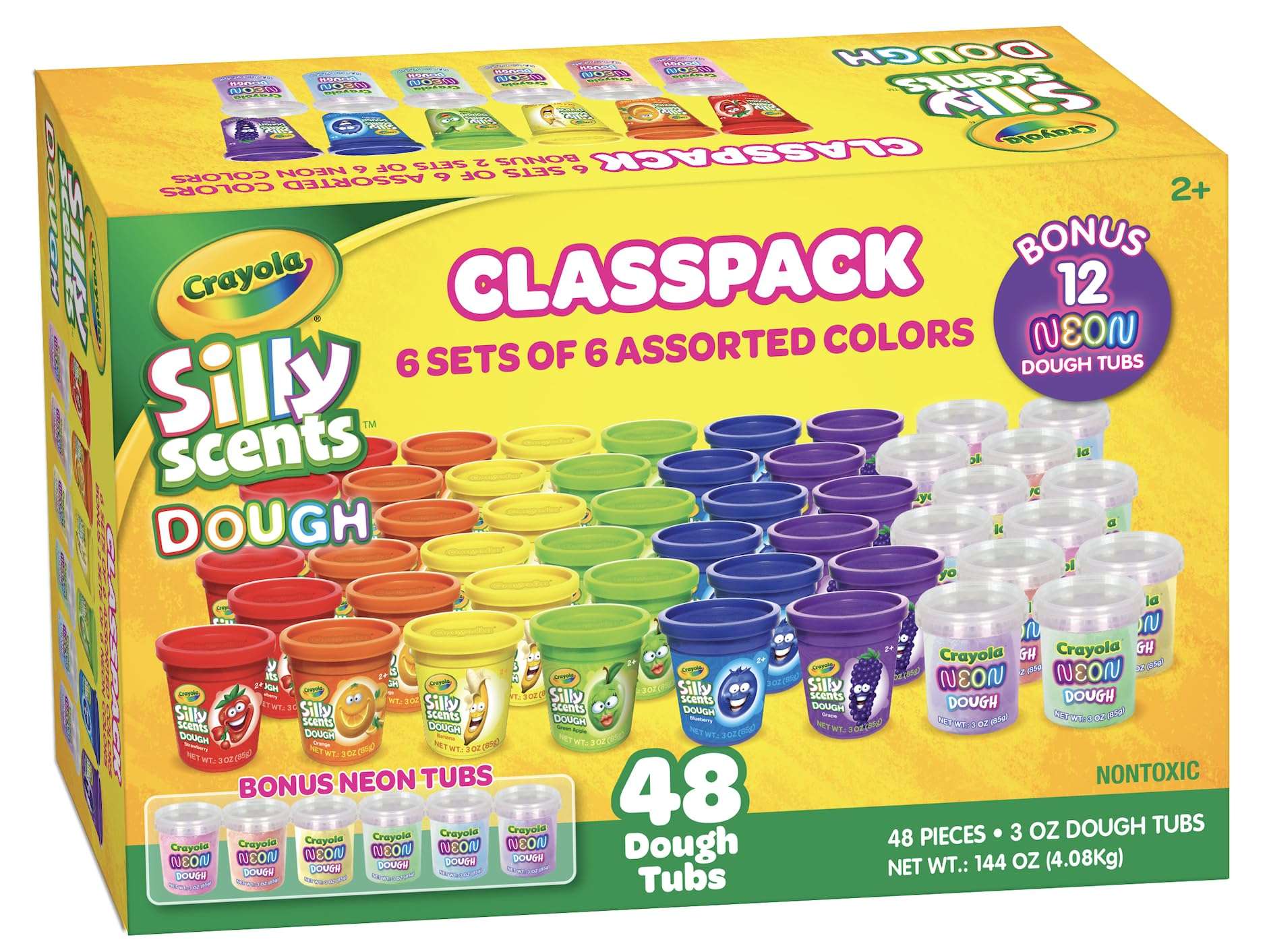 Crayola Playdough Bulk Pack | 48 Tubs of 3oz Scented Play Dough Plus 12 Sparkle Dough Colors for Teacher Supplies, Classroom or Preschool