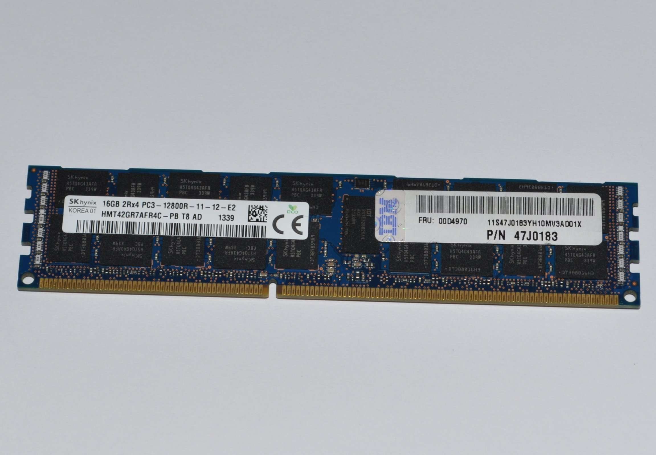 HYNIX 16GB DDR3 1866MHz PC3-14900 CL13 ECC REGISTERED x72 DUAL RANK 1.5V 240PIN DIMM MEMORY P/N: HMT42GR7AFR4C-RD 4
