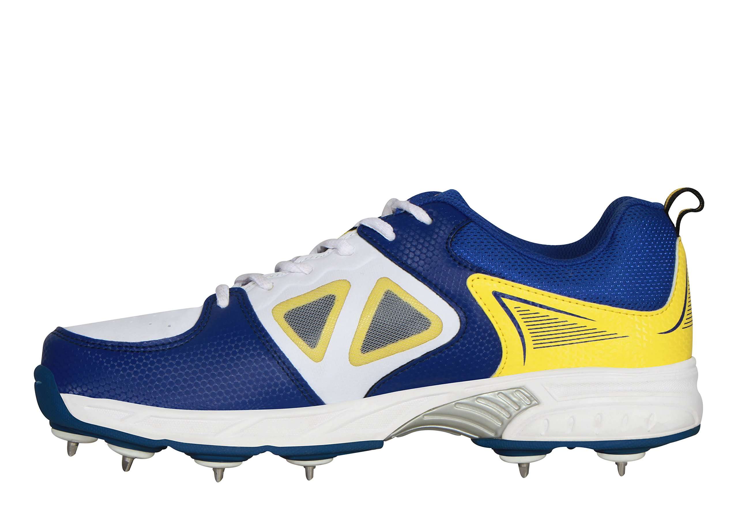 Nivia Lords Cricket Shoes, Men's 7 UK (White/Blue) 5