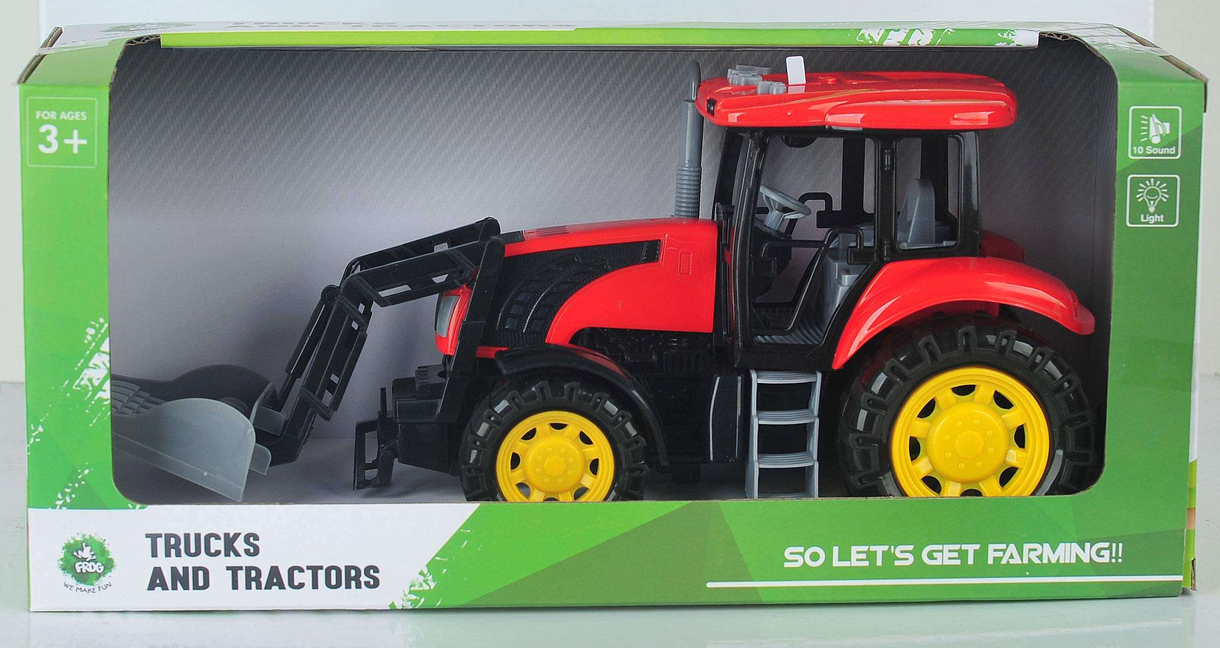 Frog Earth Moving Tractor Medium, Touch Control Method - Red, Kids 1