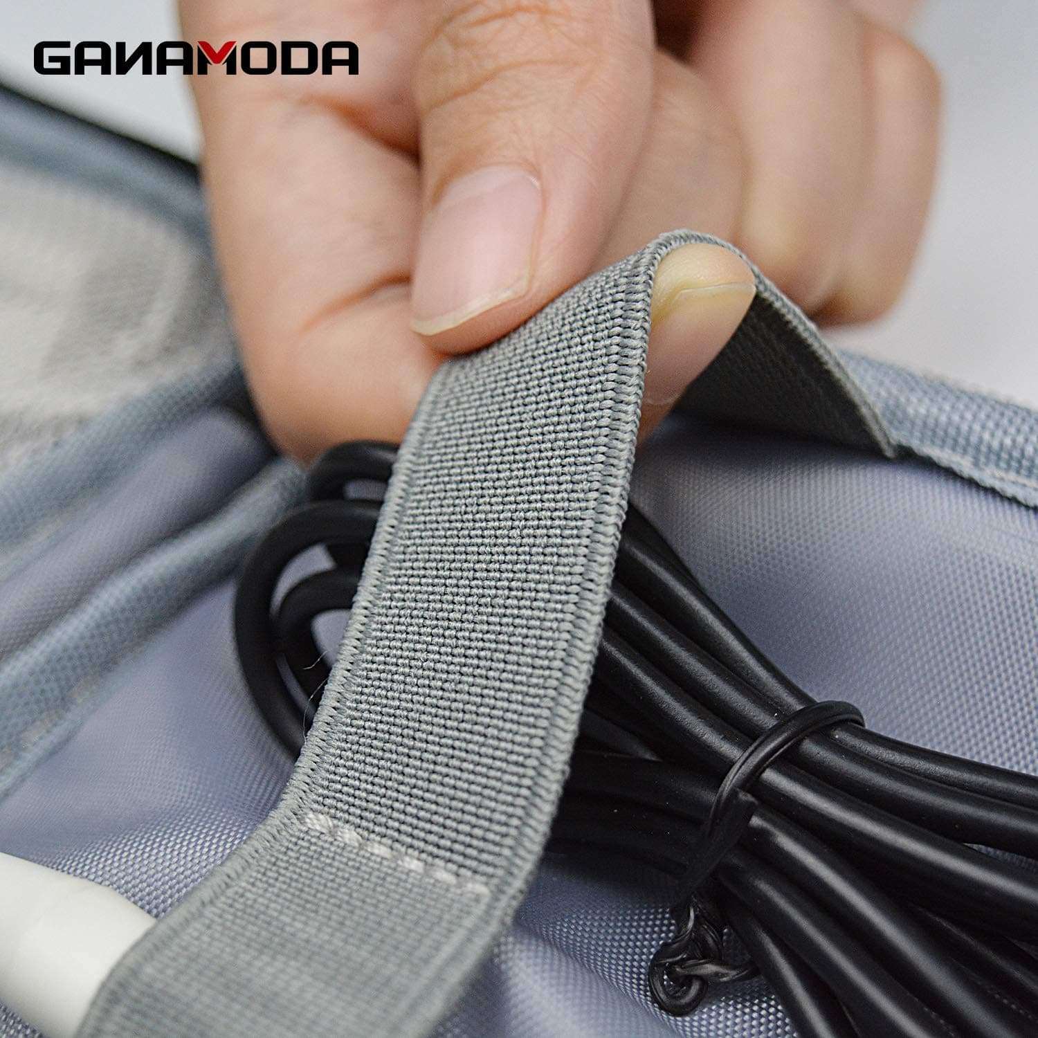GANAMODA Small Electronic Organizer Travel Cable Bag, Portable Tech Accessories Case for Phone, Cord, Charger, Hard Drives, Gadgets, Navy Blue 3