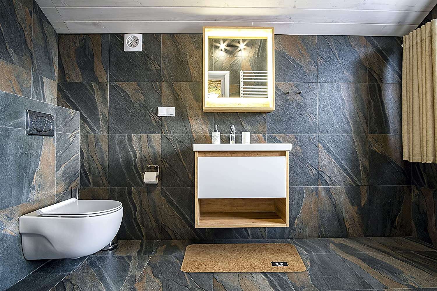 BluBasket Anti-Slip Bath Mat, Bathroom Rug, Floor mat Suitable for Kitchen, Bedroom and Bathroom, Water Absorbent,Machine Washable (Camel)(40 x 60 cm) 6