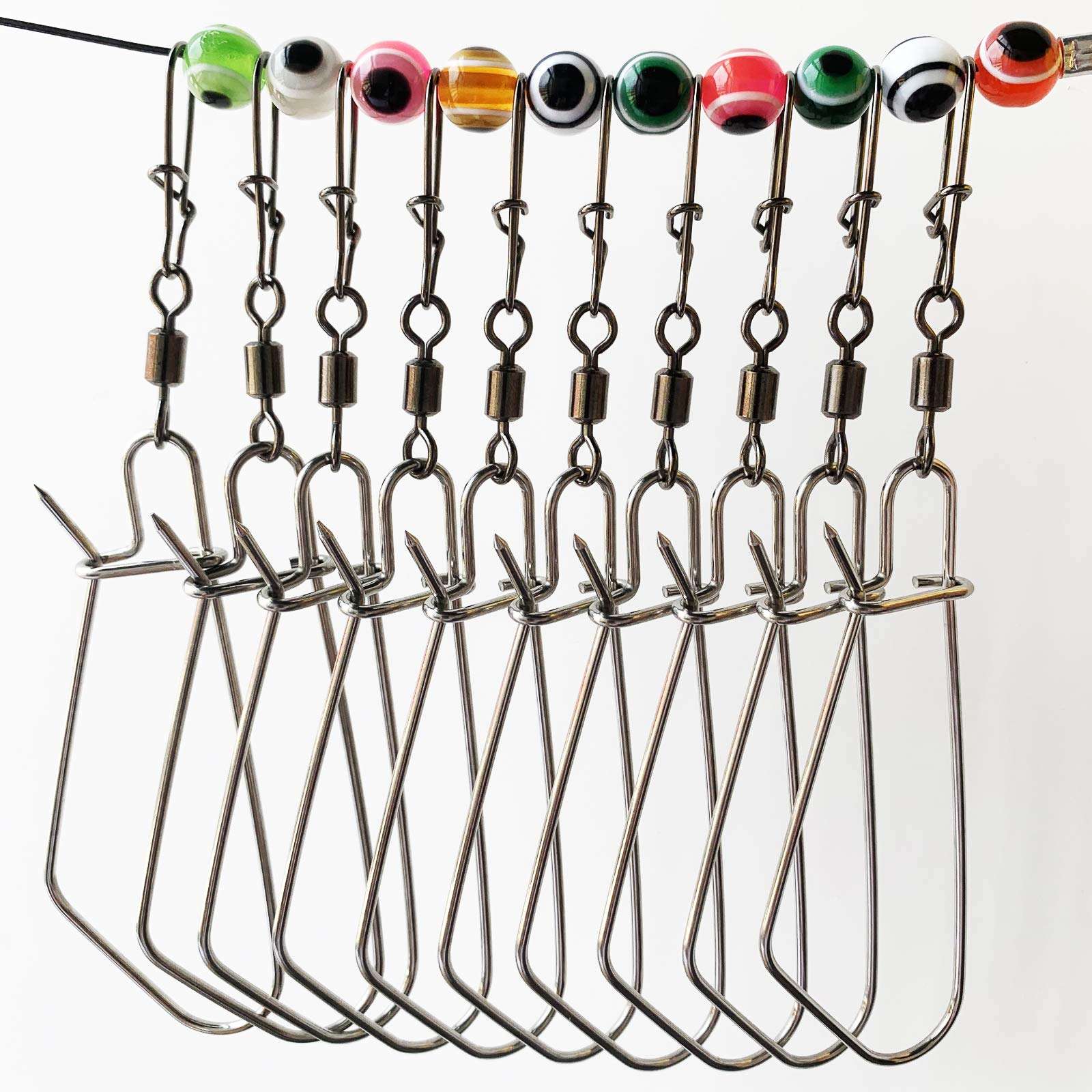 Fish Stringer with Reel Steel Wire Float Fishing Stringer with 10 Stainless Steel Snaps Fish Lock 3