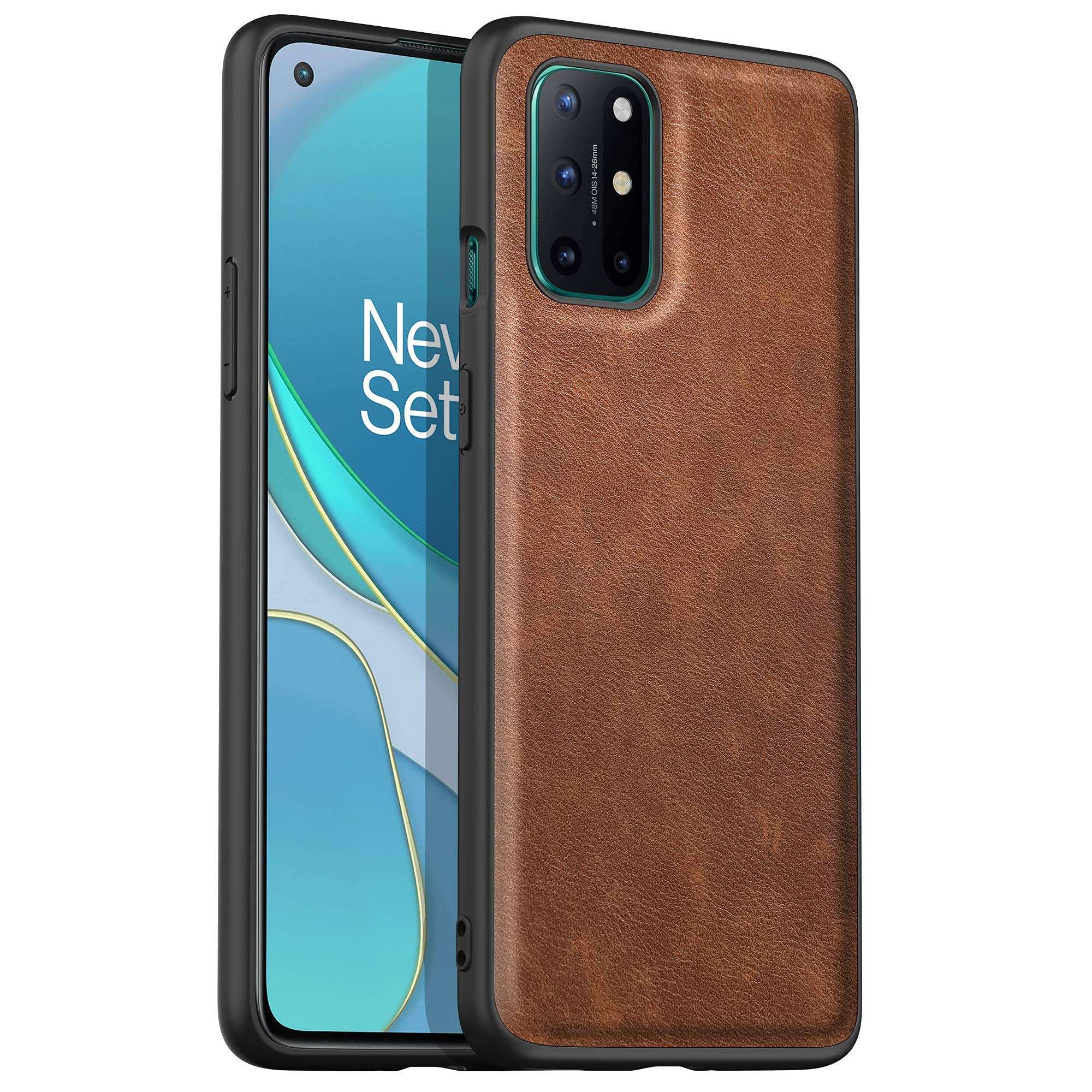 Arkour for OnePlus 8T Case, Premium Ultra-Thin Slim Leather Stylish Elegant Anti-Scratch Shockproof Cover for OnePlus 8T (Brown) 1