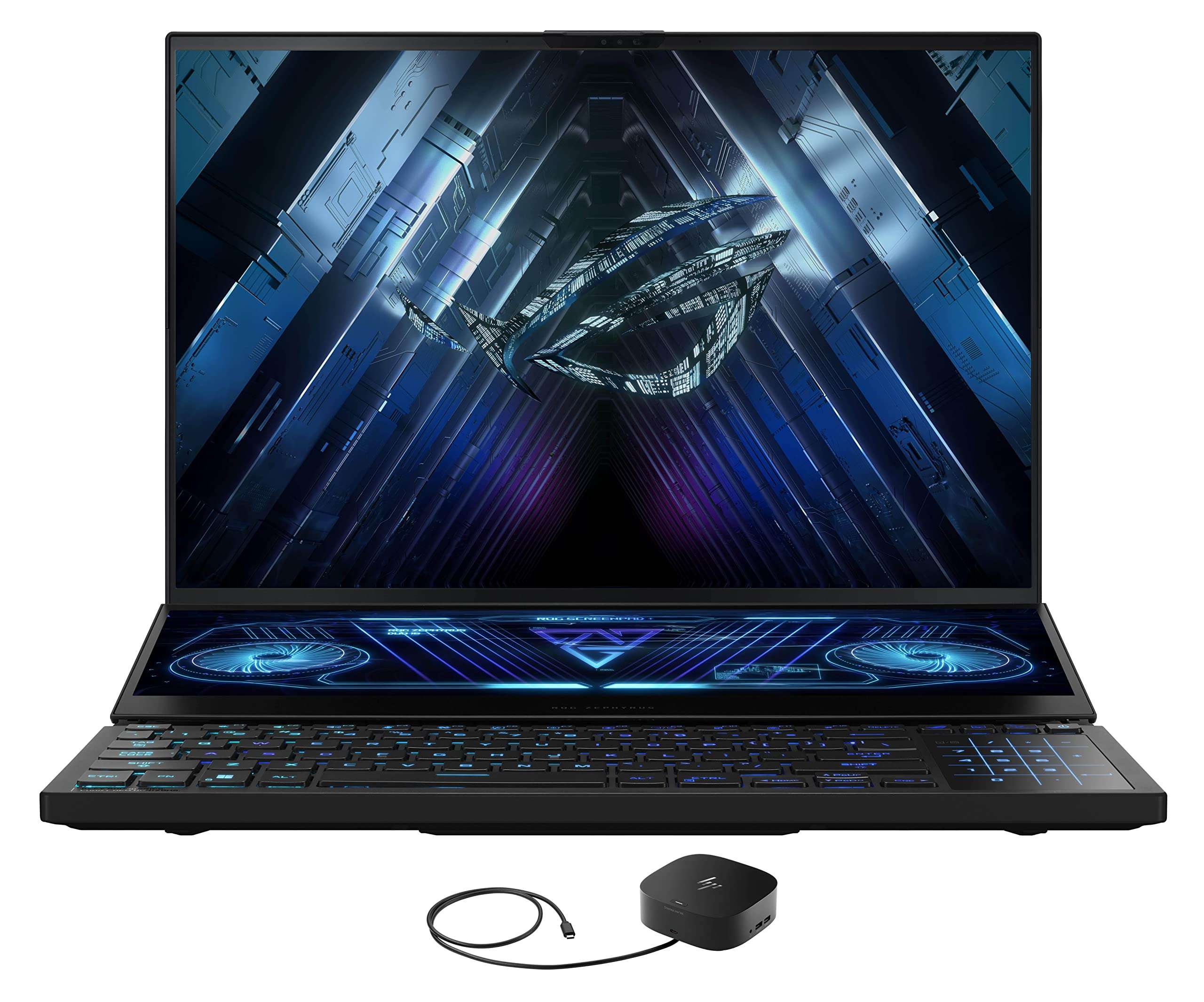 ASUS ROG Zephyrus Duo 16 GX650 GX Gaming & Entertainment Laptop (AMD Ryzen 9 7945HX 16-Core, 64GB DDR5 4800MHz RAM, 8TB PCIe SSD, GeForce RTX 4080, 16.0" 240Hz Win 11 Pro) with G2 Universal Dock