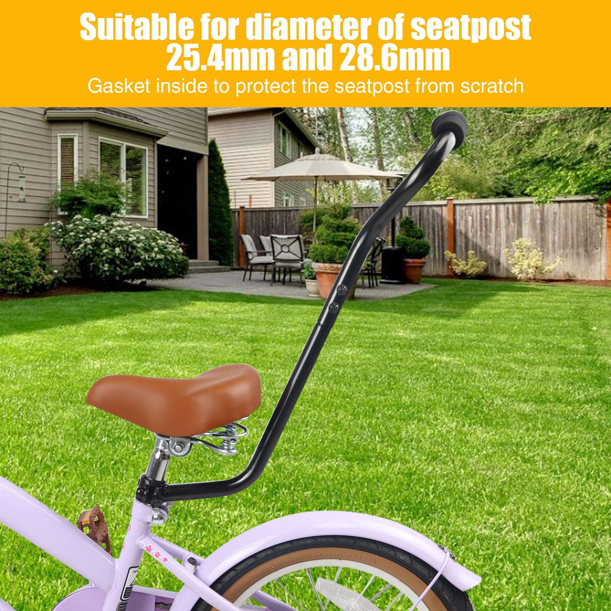 MEGHNA Kids Bike Training Push Handle Detachable Kids Bike Learning Handle Push Bar Safety Balance Bar for Children Bikes 5