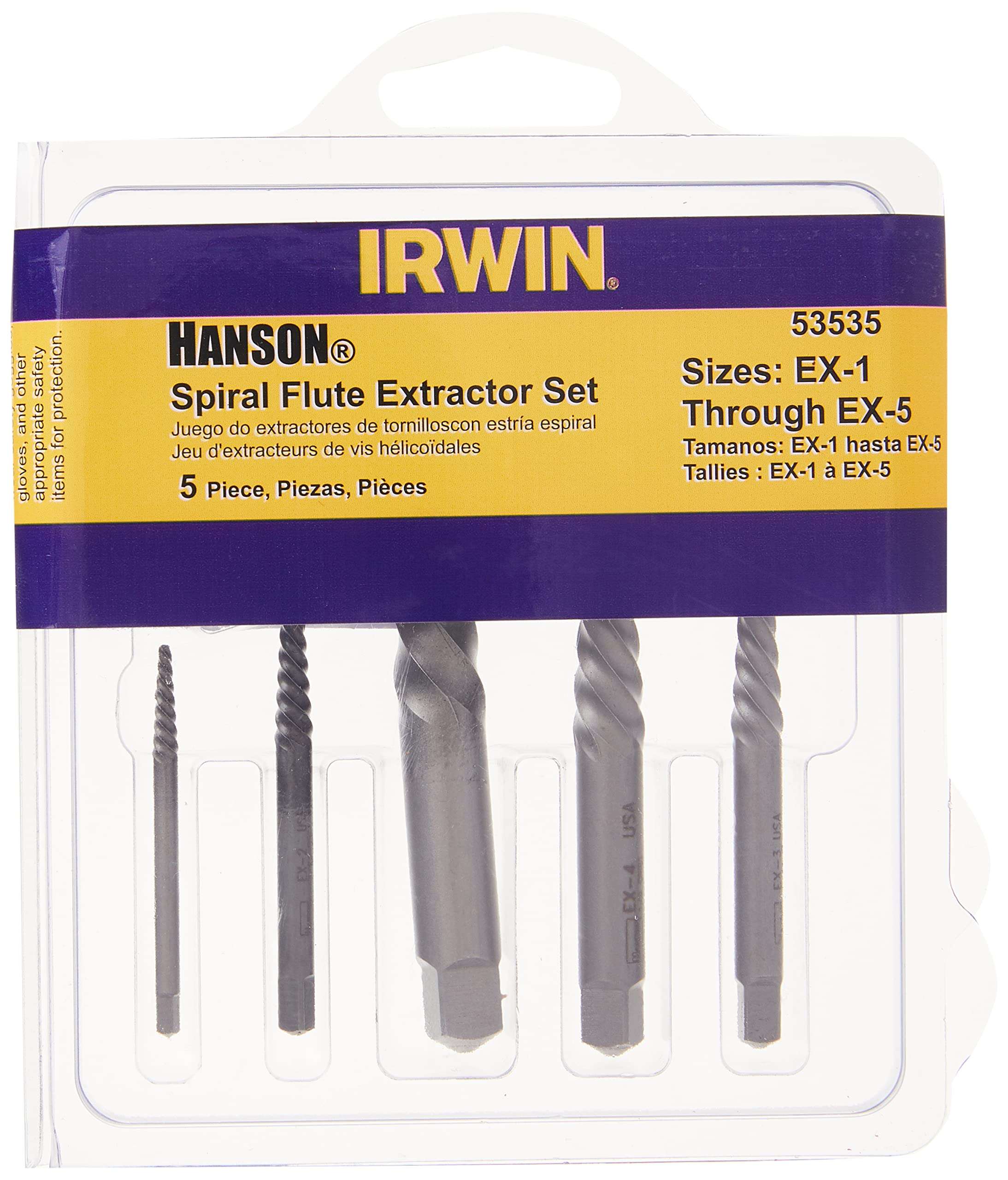 IRWIN Screw Extractor for Spiral Screws, 5-Piece (53535) 3