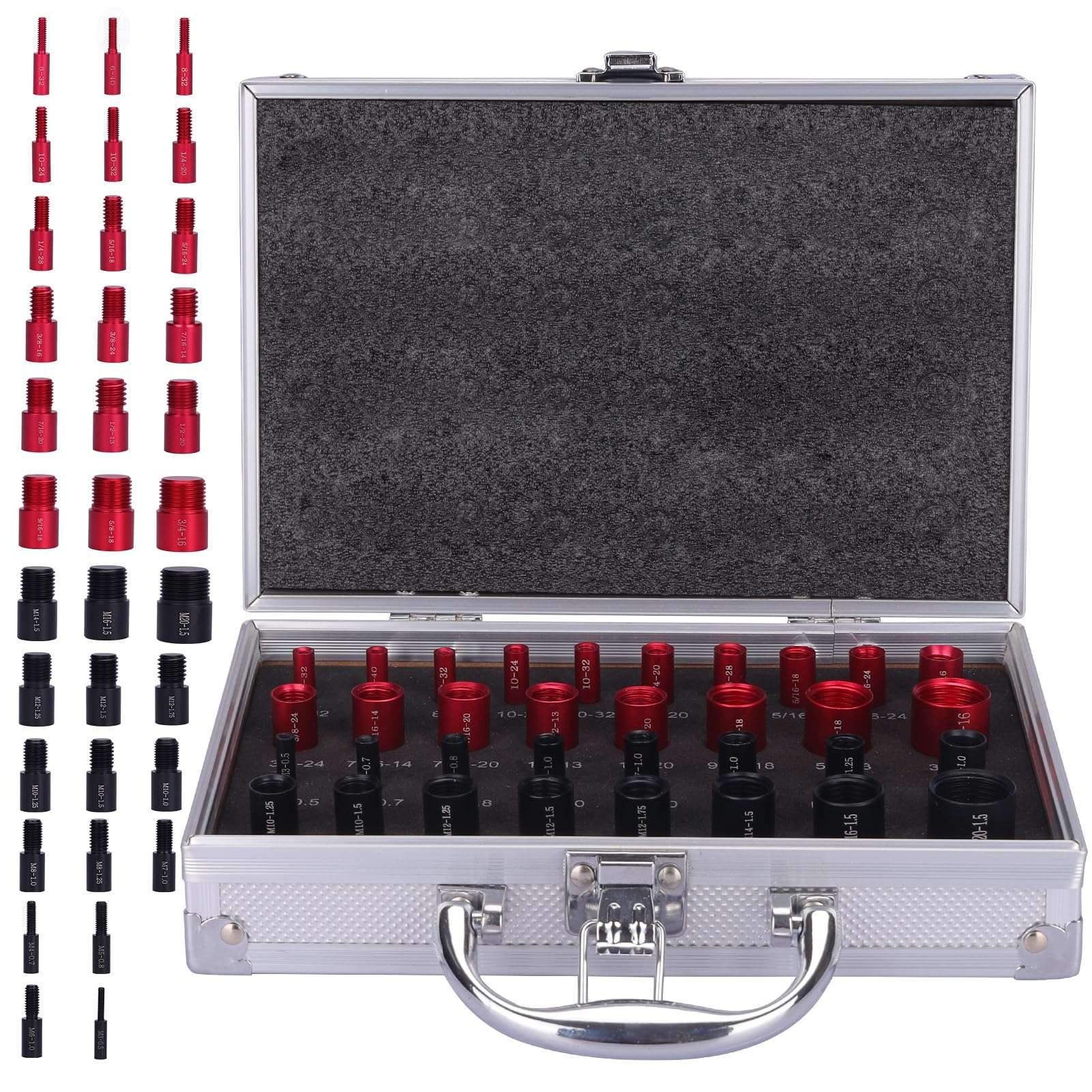 Upgraded Nut and Bolt Thread Checker, CRAFTFORCE 34 Pieces Thread Gauge Set (18 Inch & 16 Metric), Individually Placed in Portable Case for Quickly Checking Nuts and Bolts and Verifying The Size 1