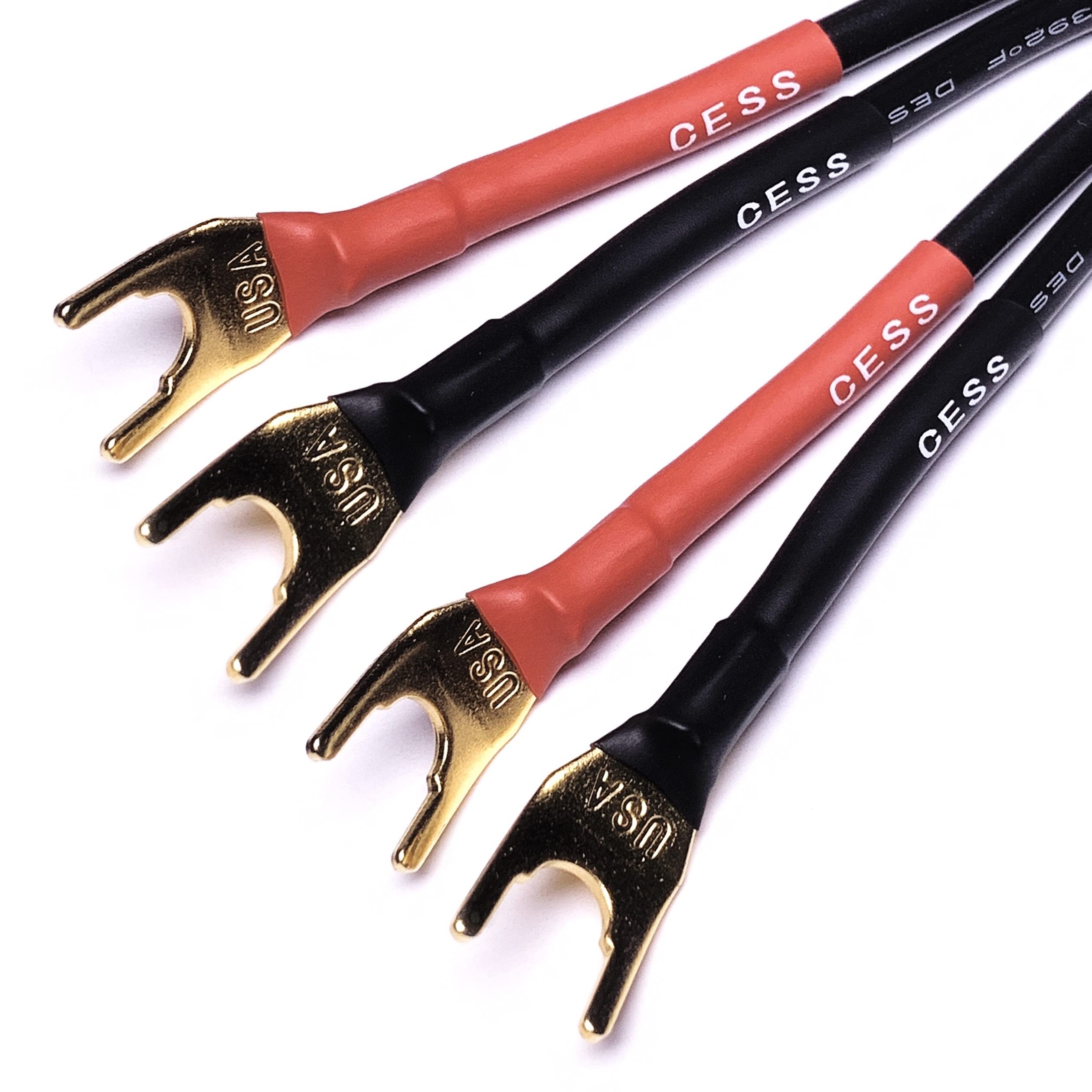 CESS-001L Spade Fork Plug to Speakon Female Jack Adapter for Speaker Cable - 2 Pack (Large Spade) 5