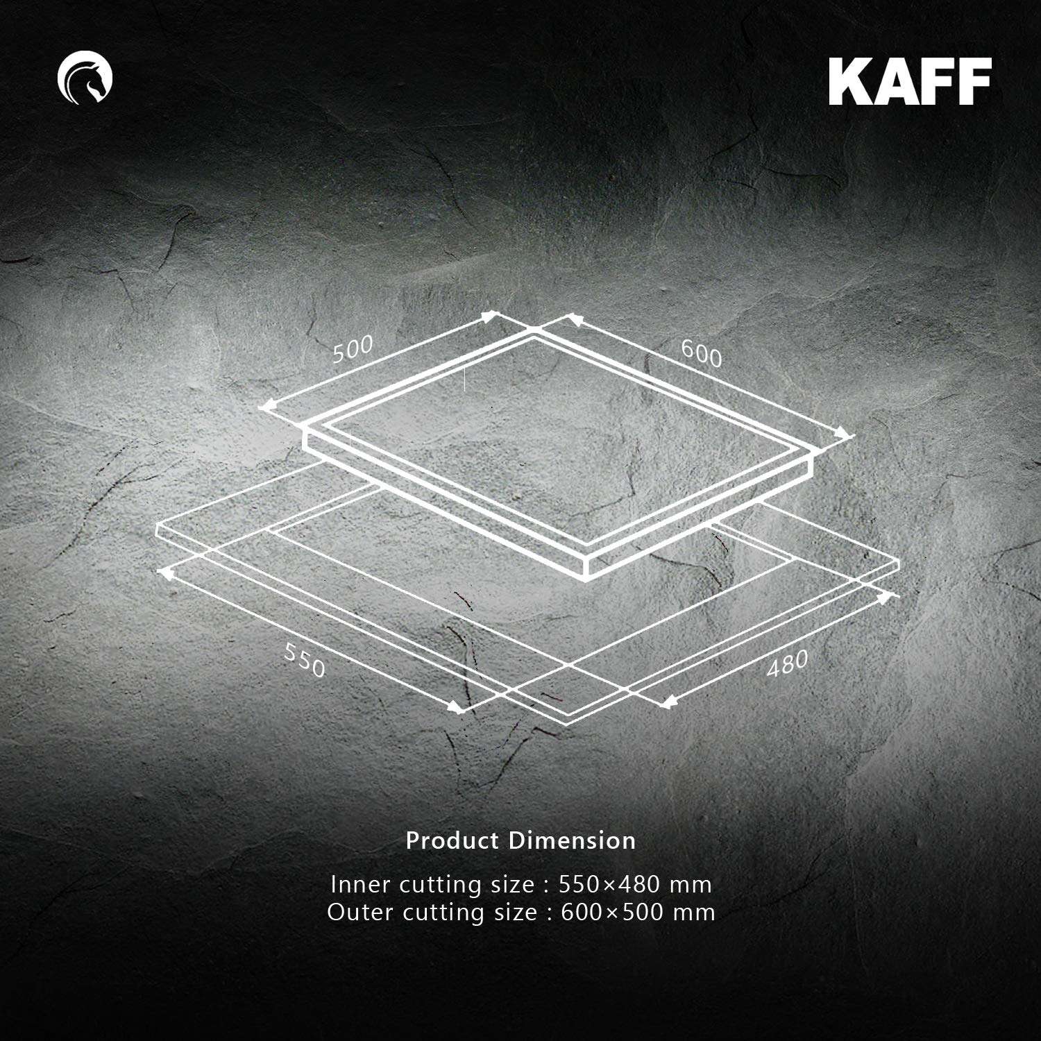 Kaff HBR 603 Brass Auto Ignition 3 Burner Hob (60 cm, Black) 5