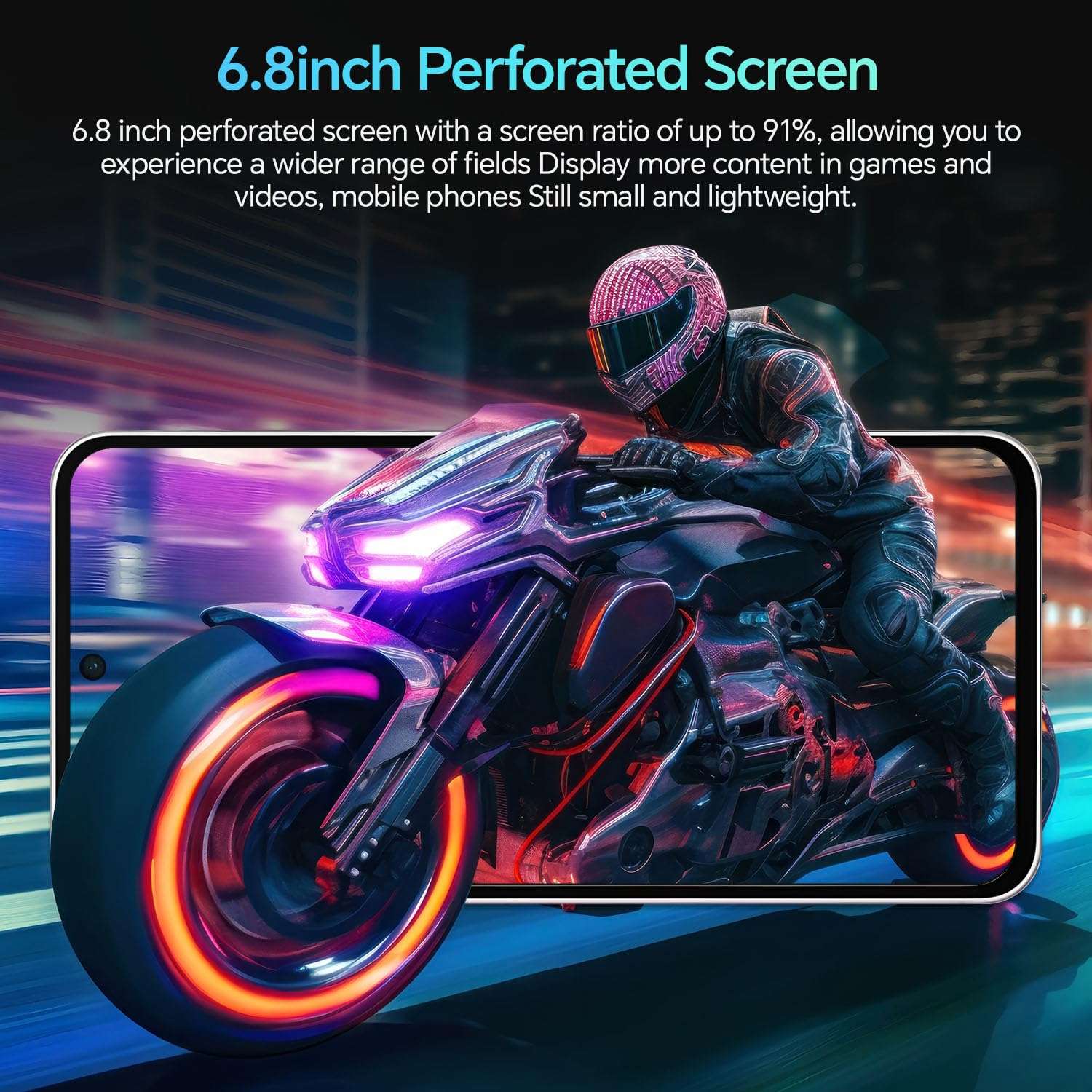 Unlocked Cell Phones R56 Ultra 5G,12+512GB Unlocked Phone, 48MP+108MP Dual Camera，5000mAh Battery，5G Dual SIM Smartphone, 6.8" HD Screen, Android 14.0, Face ID/GPS(Titanium White) 5