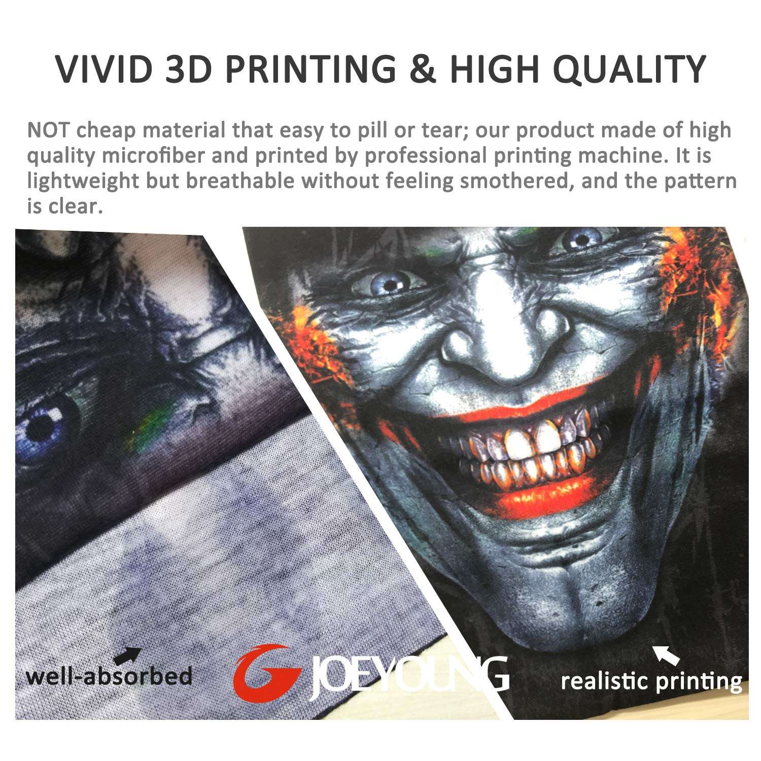 JOEYOUNG Skull Face Mask UV Sun Dust Neck Gaiter Bandana Headwear Motorcycle 3