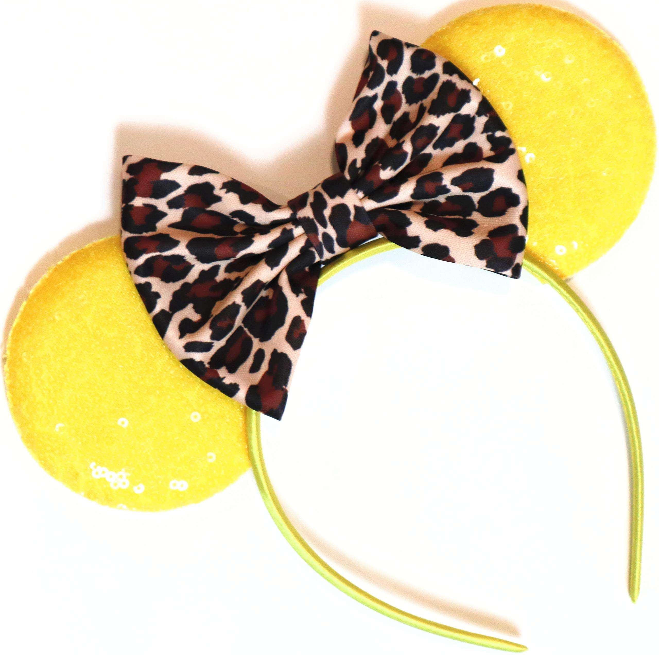 CLGIFT Leopard Minnie Ears, Animal Kingdom Ears, Lion King Minnie (Yellow)