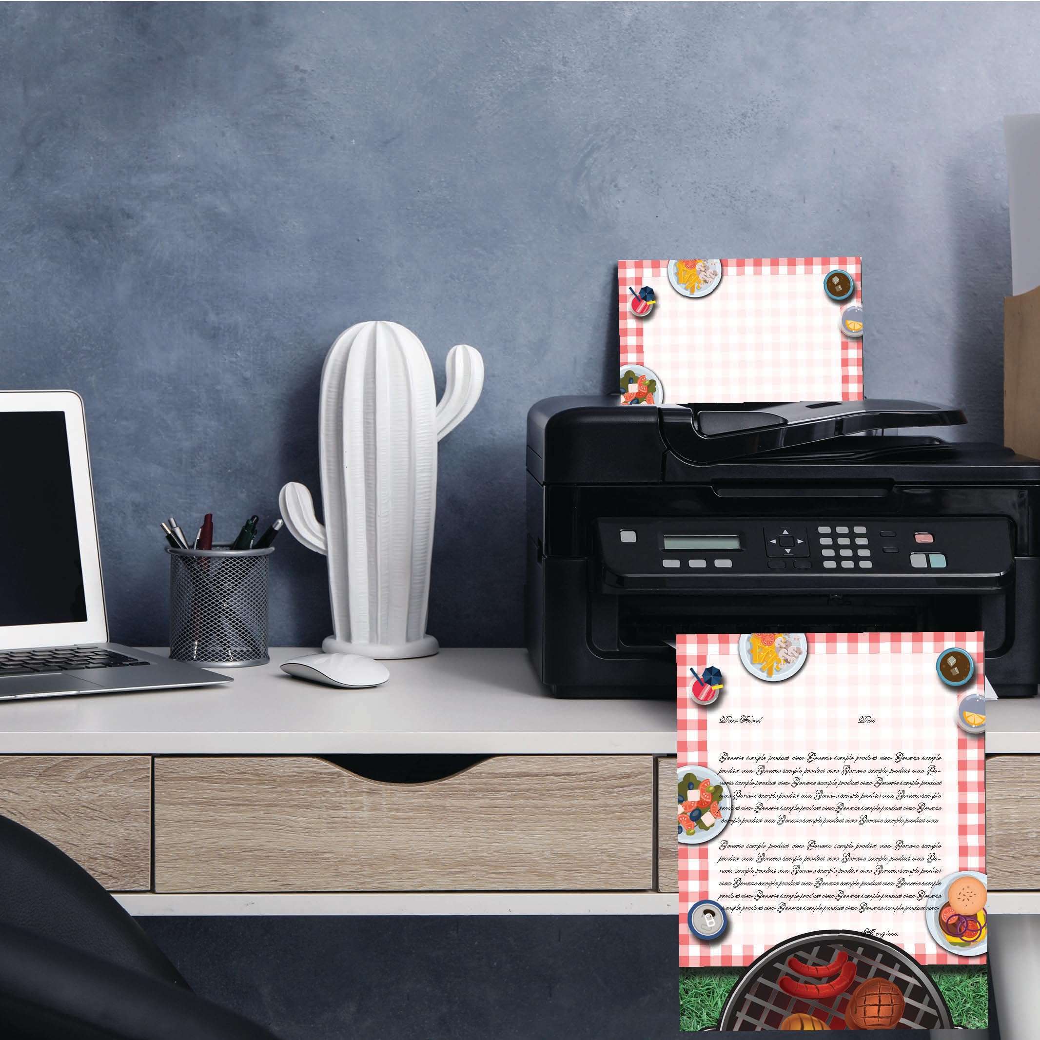 Summertime Backyard BBQ Letterhead Laser & Inkjet Printer Paper, 25 pack 4