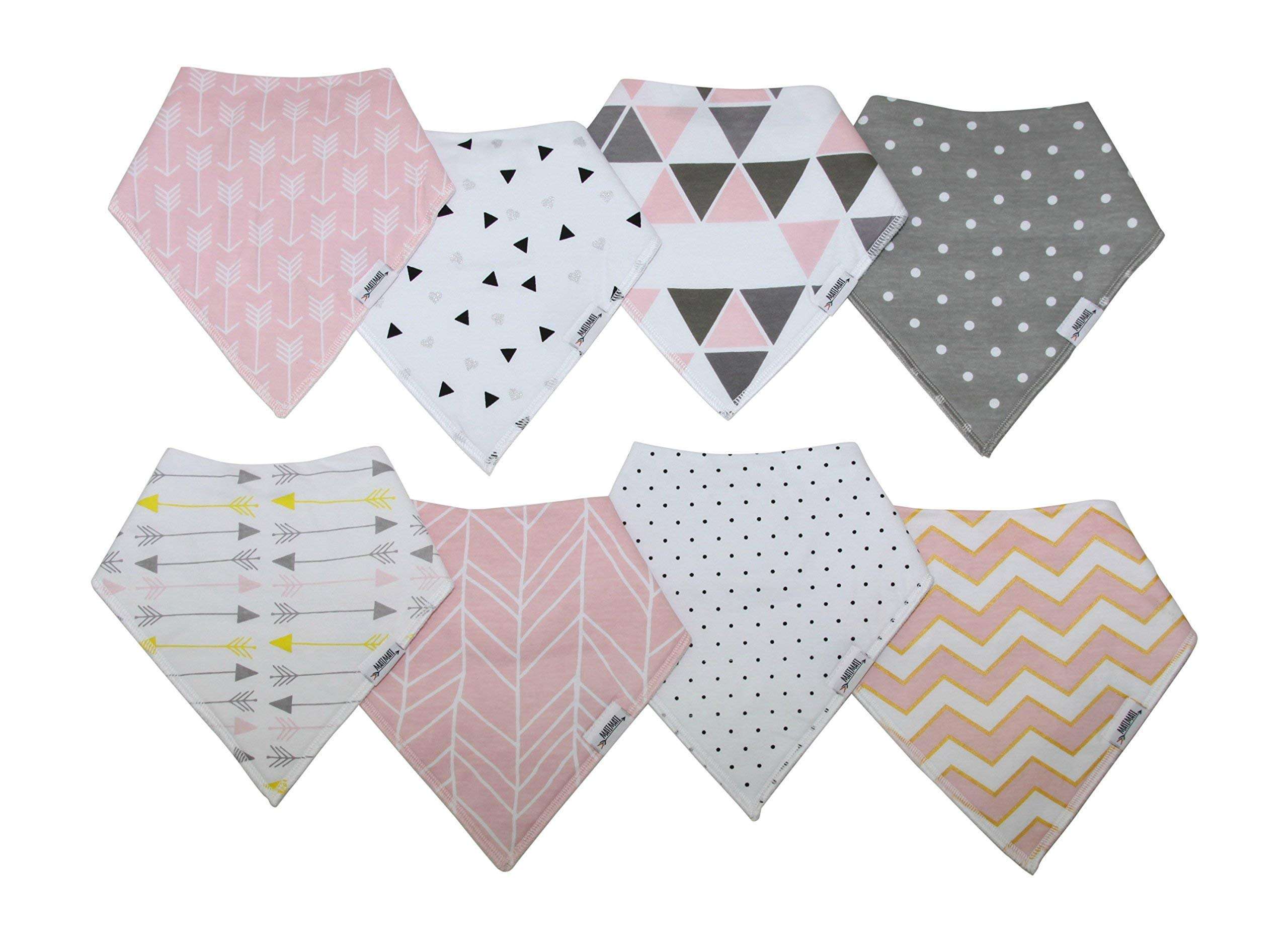 Baby Bandana Bibs | Teething Bibs For Baby Girls, Newborns, Set of 8 Baby Bibs 2