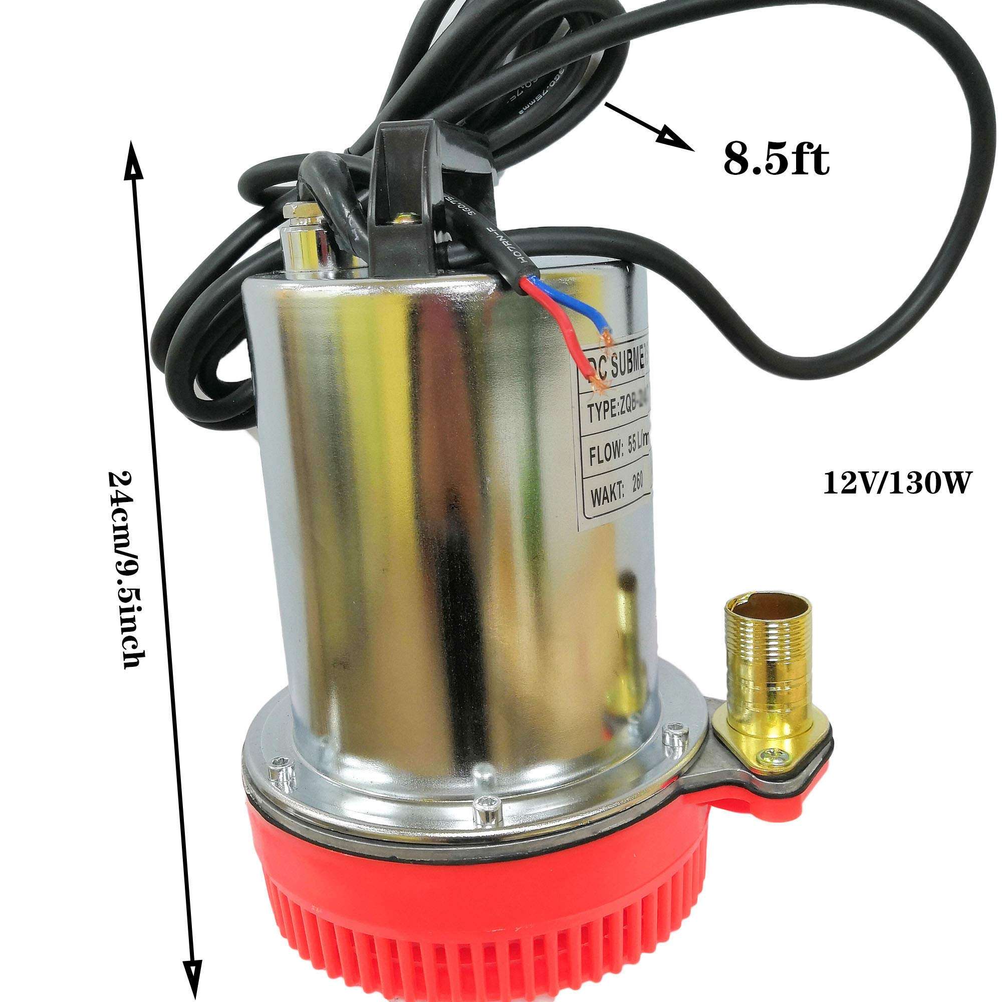 SHYLIYU Submersible Pumps DC 12V Farm & Ranch Solar Submersible Water Pump 130W 1 inch Outlet Solar Powered Deep Well Water Pump 6