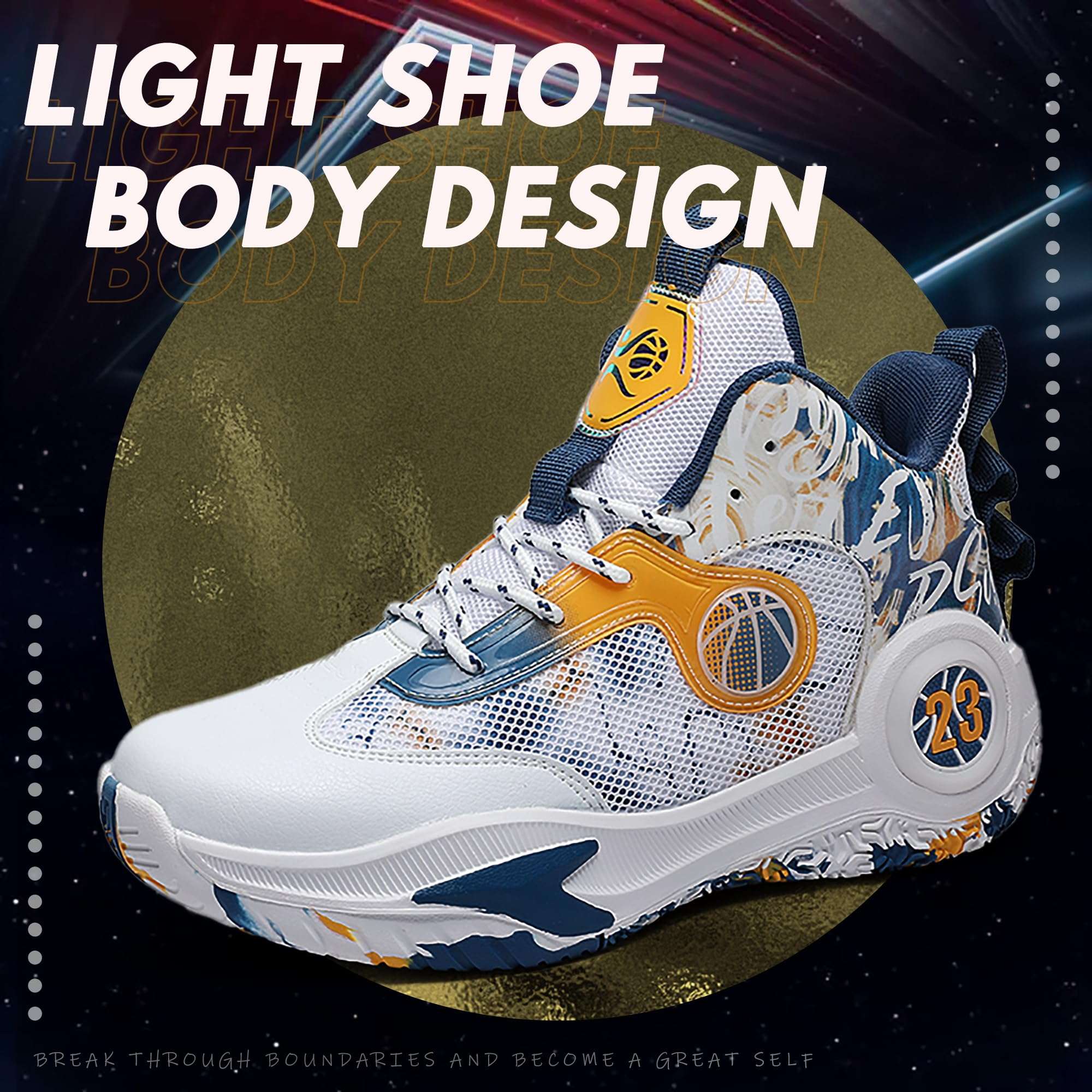 Promenie Men Basketball Shoes Lightweight Breathable Outdoor Sports Shoes Fashion Anti Slip Cushioning Training Sneakers Navy Size 8.5 2