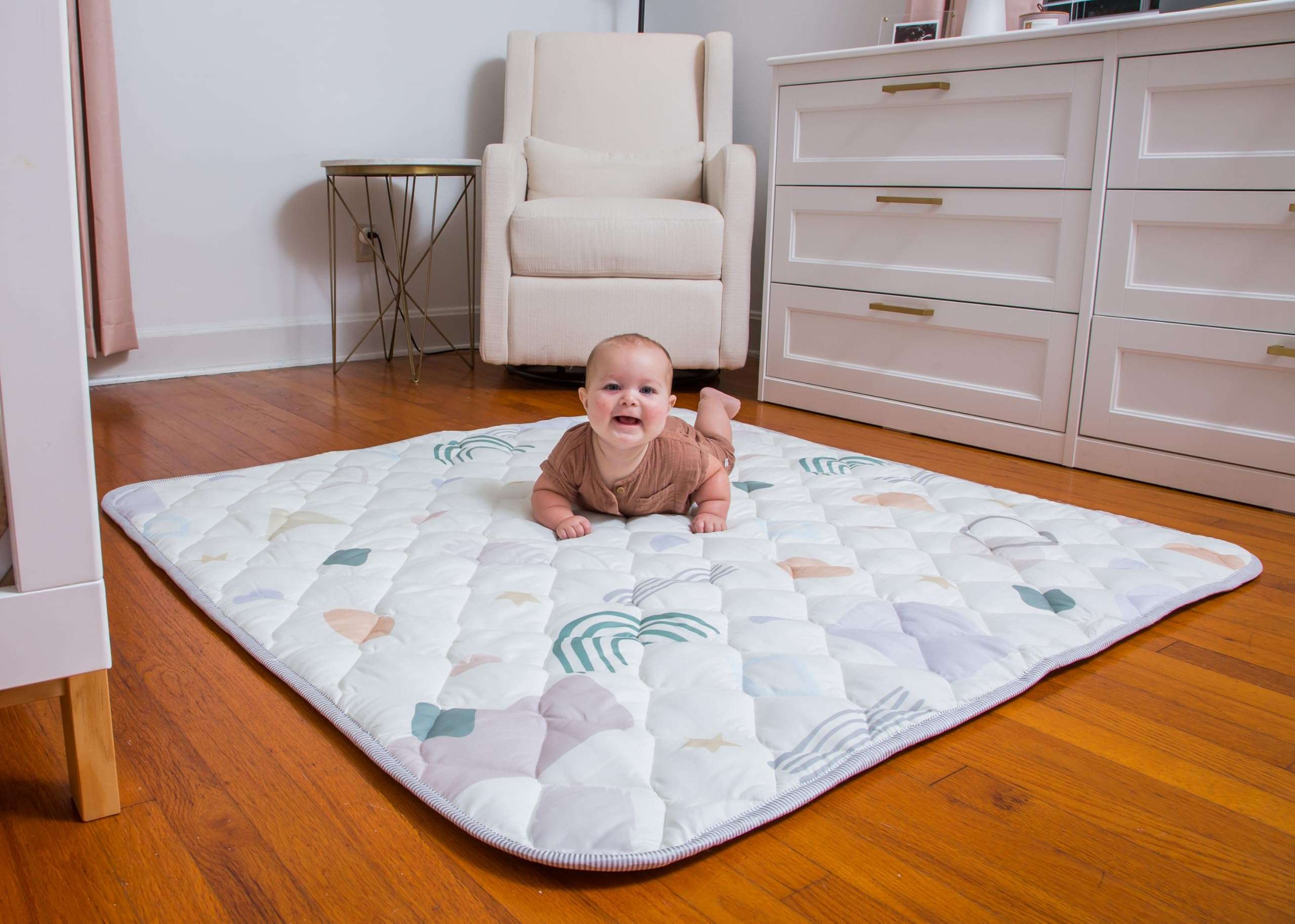 Premium Baby Play Mat - Extra Thick Soft Cushion Play Mat, Play Mat for Babies 0-6 Months, Baby Mat for Floor, Newborns, Infants, Toddlers - 50x50in 6