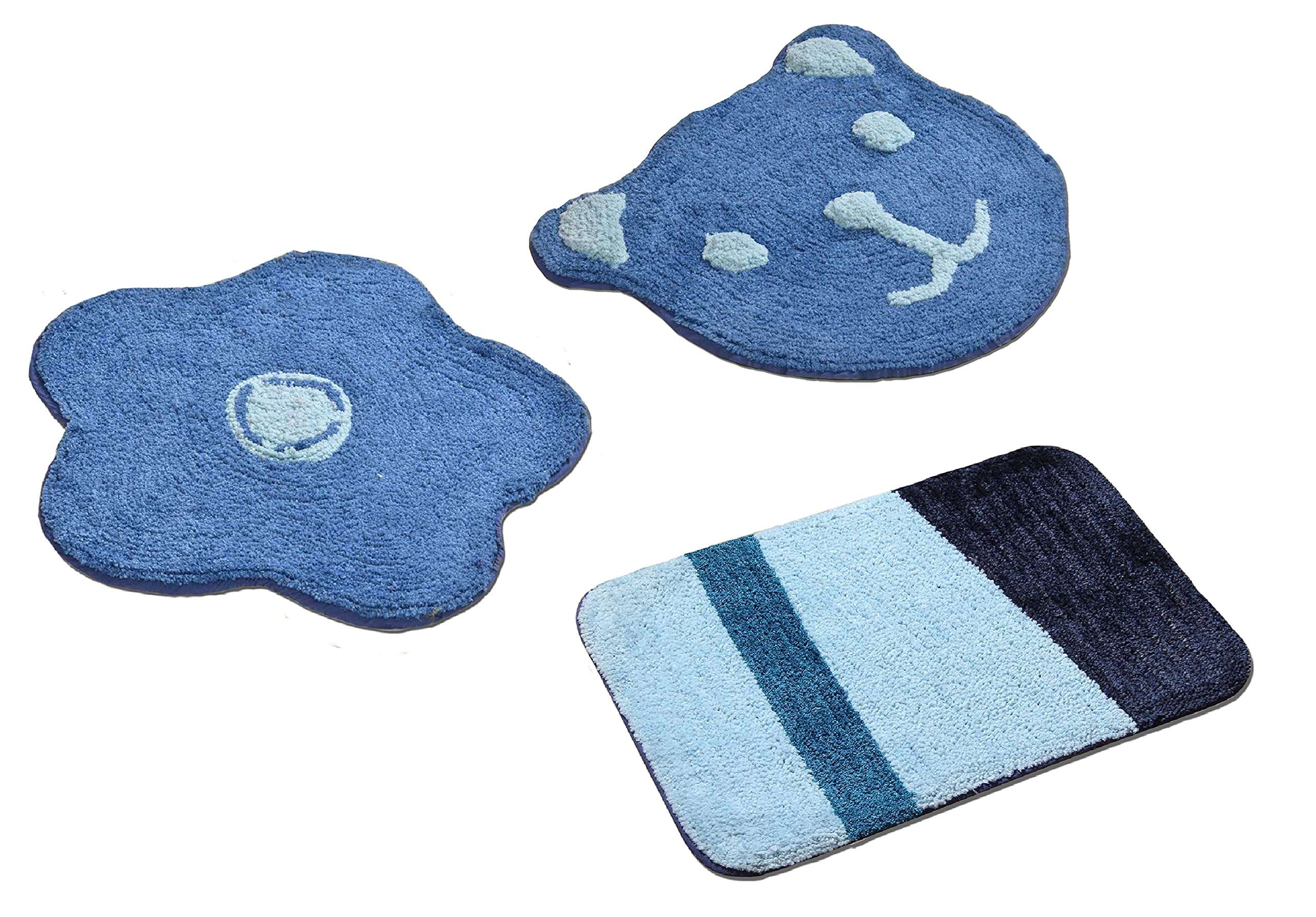 Yellow Weaves™ Microfiber Designer Door mat (Set of 3), Multi Color 1