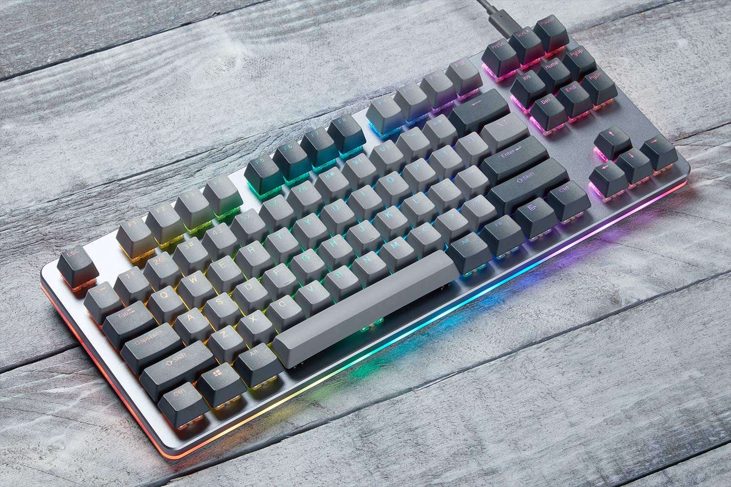 Massdrop CTRL Mechanical Keyboard — Tenkeyless TKL (87 Key) Gaming Keyboard, Hot-Swap Switches, Programmable Macros, RGB LED Backlighting, USB-C, Doubleshot PBT, Aluminum Frame (Cherry MX Blue RGB) 5