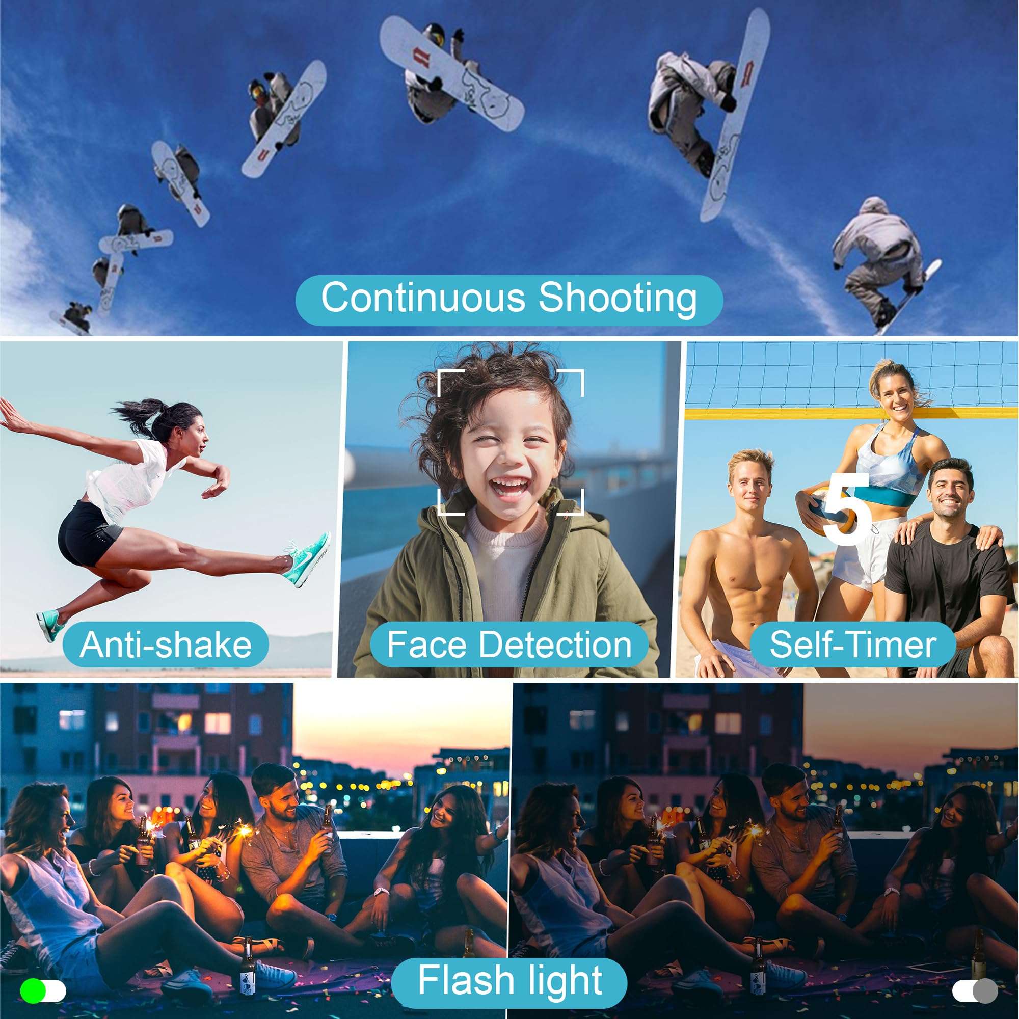 Cameras for Photography, 4K Digital Camera, 48MP Cameras for YouTube with Dual Camera, Point and Shoot Digital Cameras with Autofocus 18X Digital Zoom Vlogging Camera for Teens Beginners 6