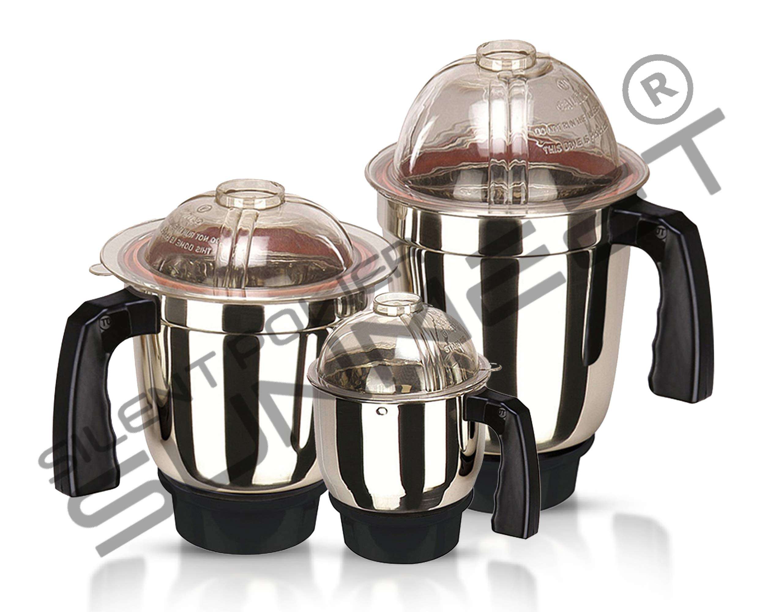 SilentPowerSunmeet Black Silver Color 800Watts Mixer Grinder with 3 Jar (1 Large Jar, 1 Medium Jar and 1 Chutney Jar) TAN20-SPS-763 3