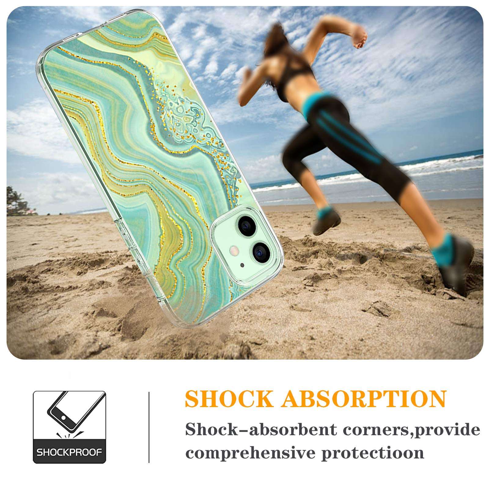 Clear Case for iPhone 12 mini Cases Cute Girly Marble Design for Girls Women, Full Body Protective iPhone 12 mini Case with Soft TPU Shockproof Protective Cover Case for iPhone 12 mini-15 2