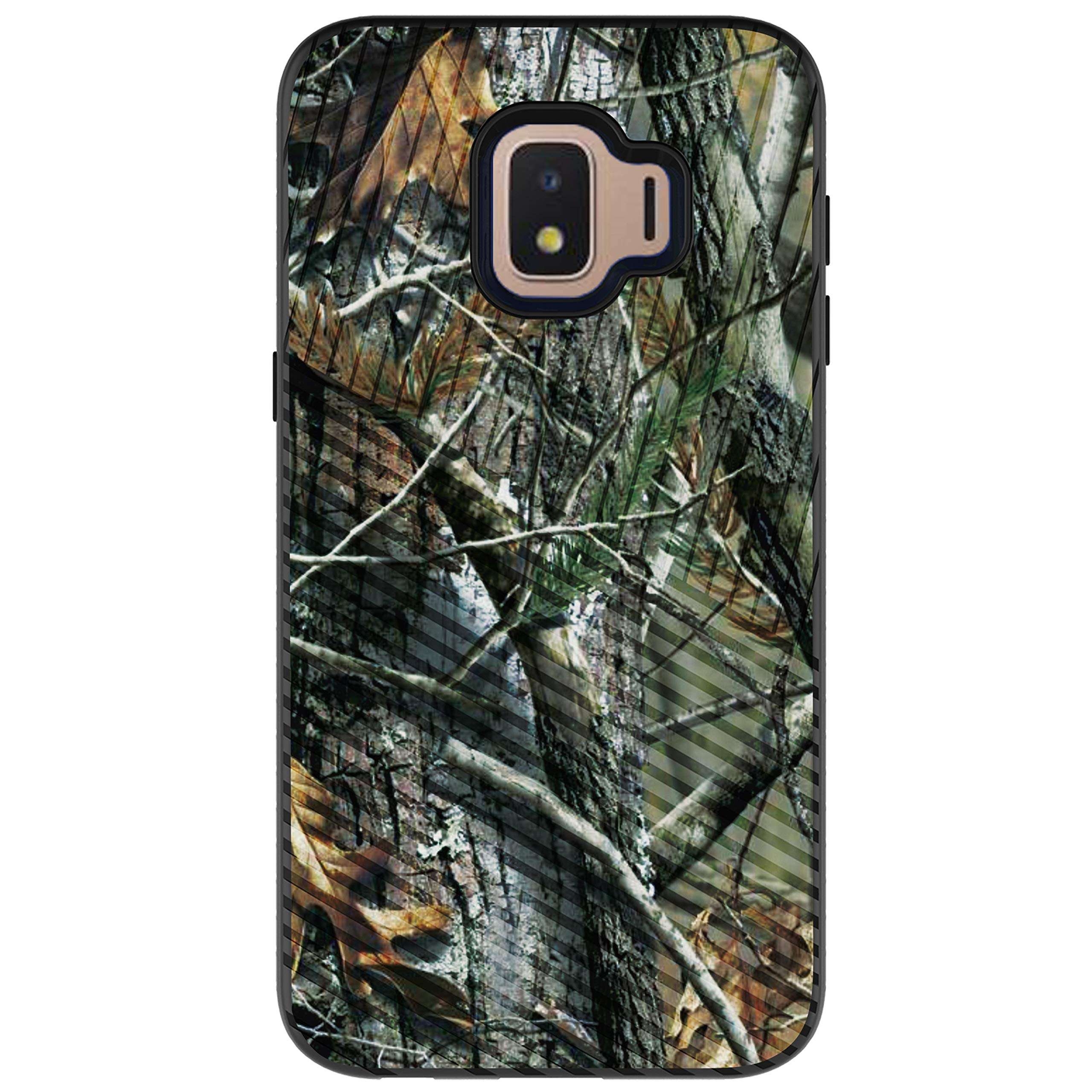 MINITURTLE Compatible with Samsung Galaxy J2 Core, Samsung Galaxy J2 Pure, Samsung Galaxy J2 Dash, J2 (2019) Hard Shell Embossed Case Protective Dual Layer - Tree Camo 1