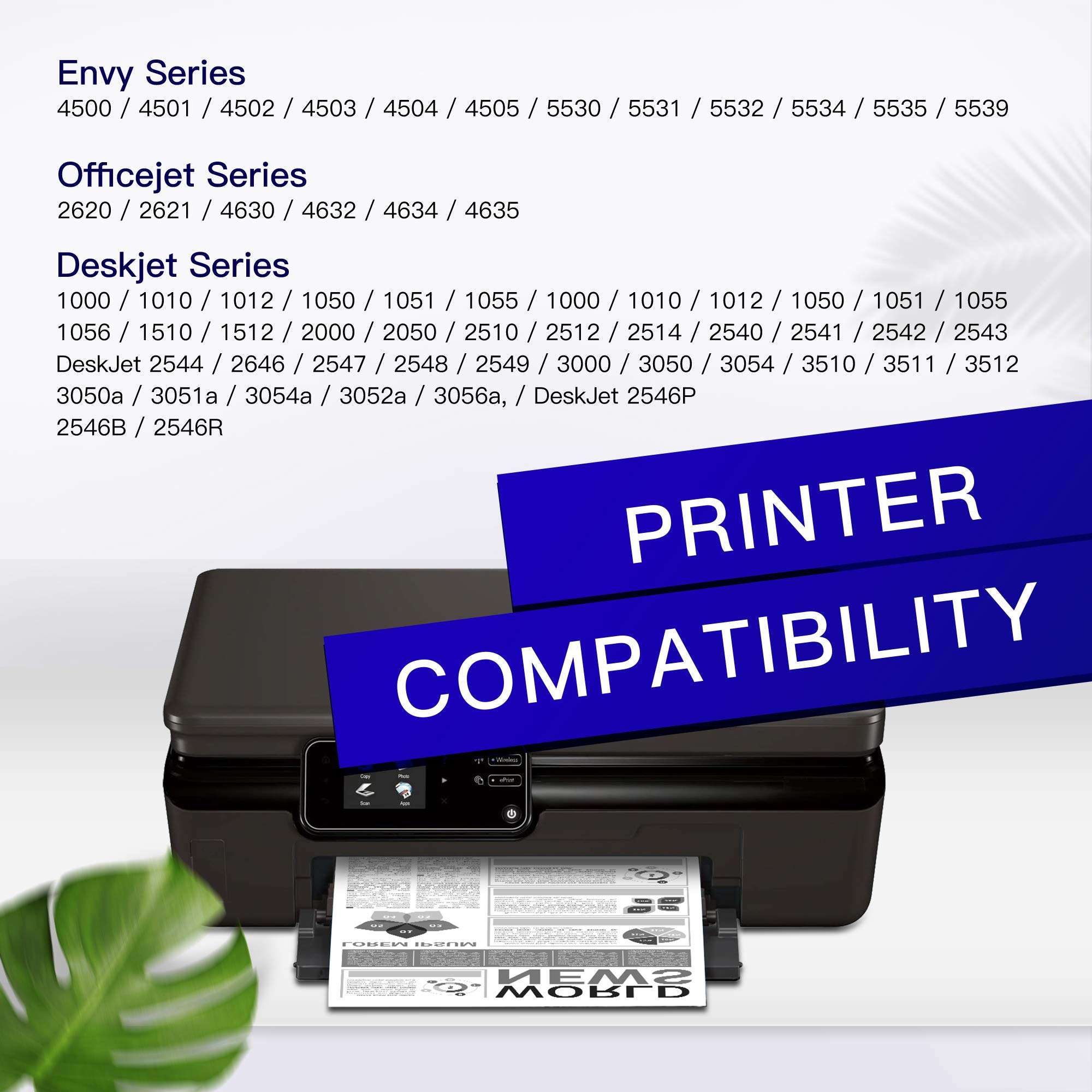 GPC Image Remanufactured Ink Cartridge Replacement for HP Ink Cartridge 61 61XL Ink to use with Envy 4500 Envy 5530 5535 Deskjet 1000 1010 1510 2540 Officejet 2620 4630 4635 (2 Black) 4