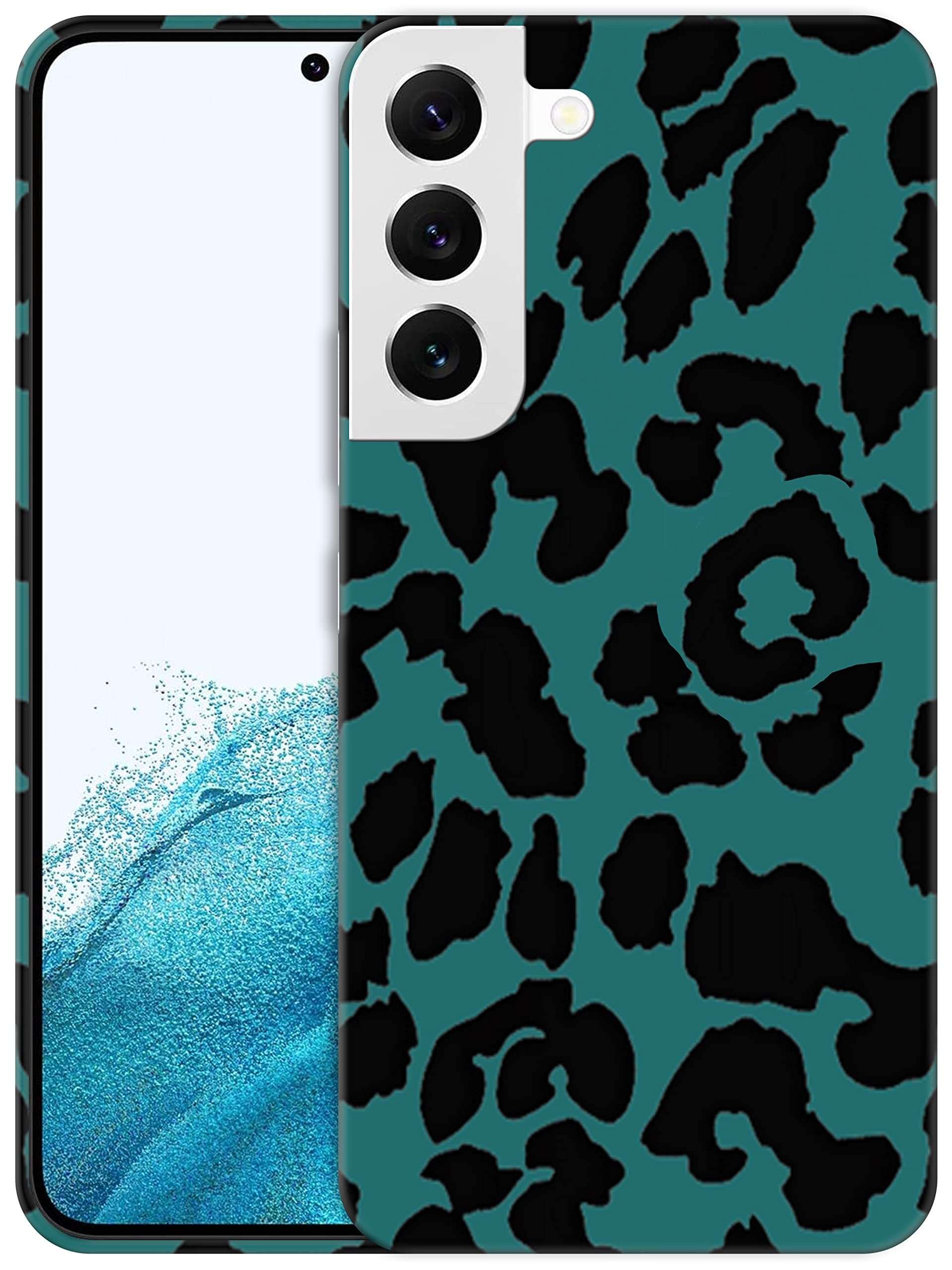 Glisten - Samsung Galaxy S22 Plus Case, Samsng S22+ 5G Case - Teal Leopard Pattern Design Printed Slim Plastic Hard Protective Back Phone Case/Cover for Samsung S22 Plus / S22+ 5G. [6.6"] 1