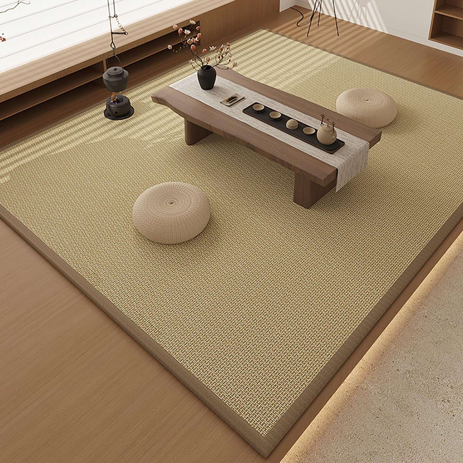 DESALAI Modern Natural Sisal Carpet,Non Slip Solid Color Area Rugs,Rectangular Jute Fiber Rugs,Tea Room Floor Mats for Living Room Bedroom(60x180cm(24x71inch), G)