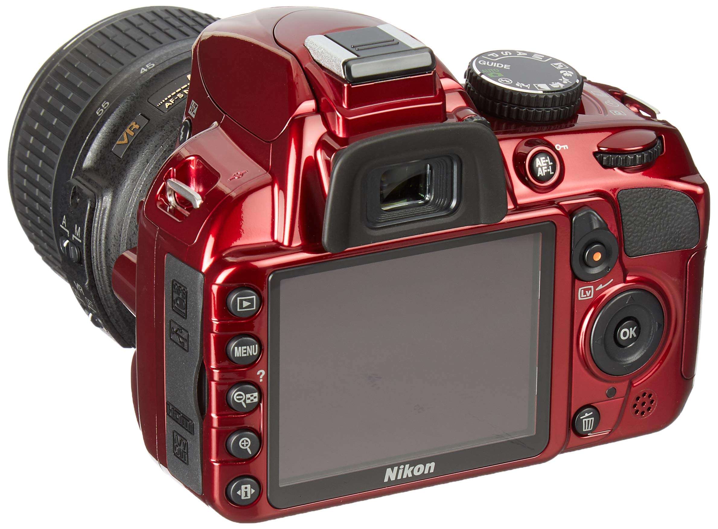 Nikon D3100 Digital SLR Camera with 18-55mm NIKKOR VR Lens - Red (International Model no Warranty) 2