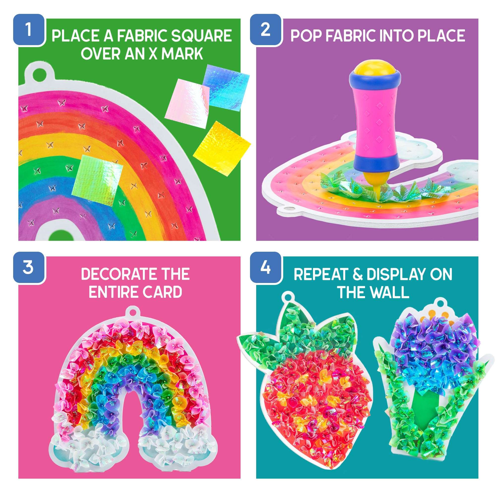 Educational Insights Tufting Kit - Arts and Crafts for Kids, Create Mess Free Projects, DIY Sensory Activity Set for Toddlers, Poke in Fabric Supplies, Fun Gift for Girls and Boys Ages 5+ 4