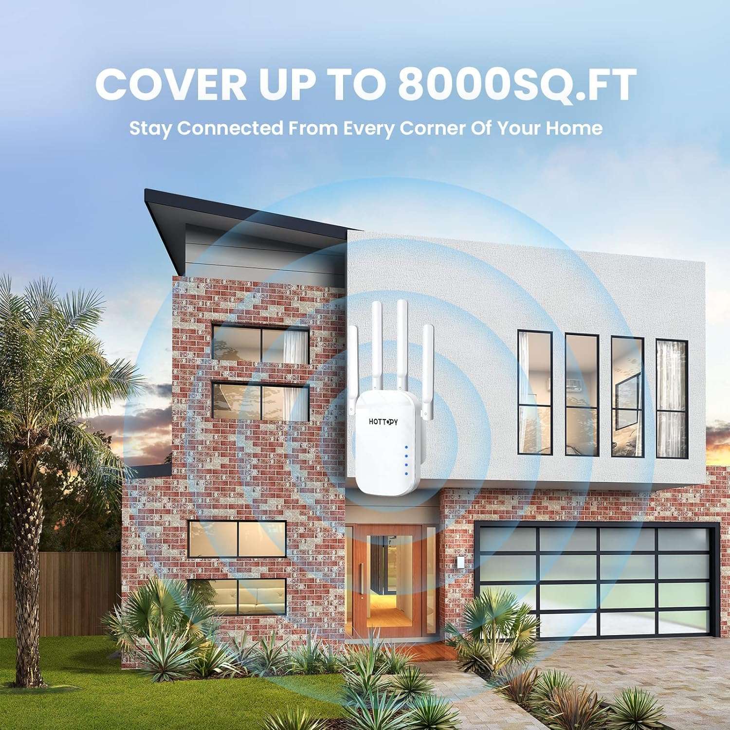 2024 WiFi Extenders Signal Booster for Home – 8200 sq ft Easy Setup WiFi Booster Wireless Router with Plug and Play Design White 6