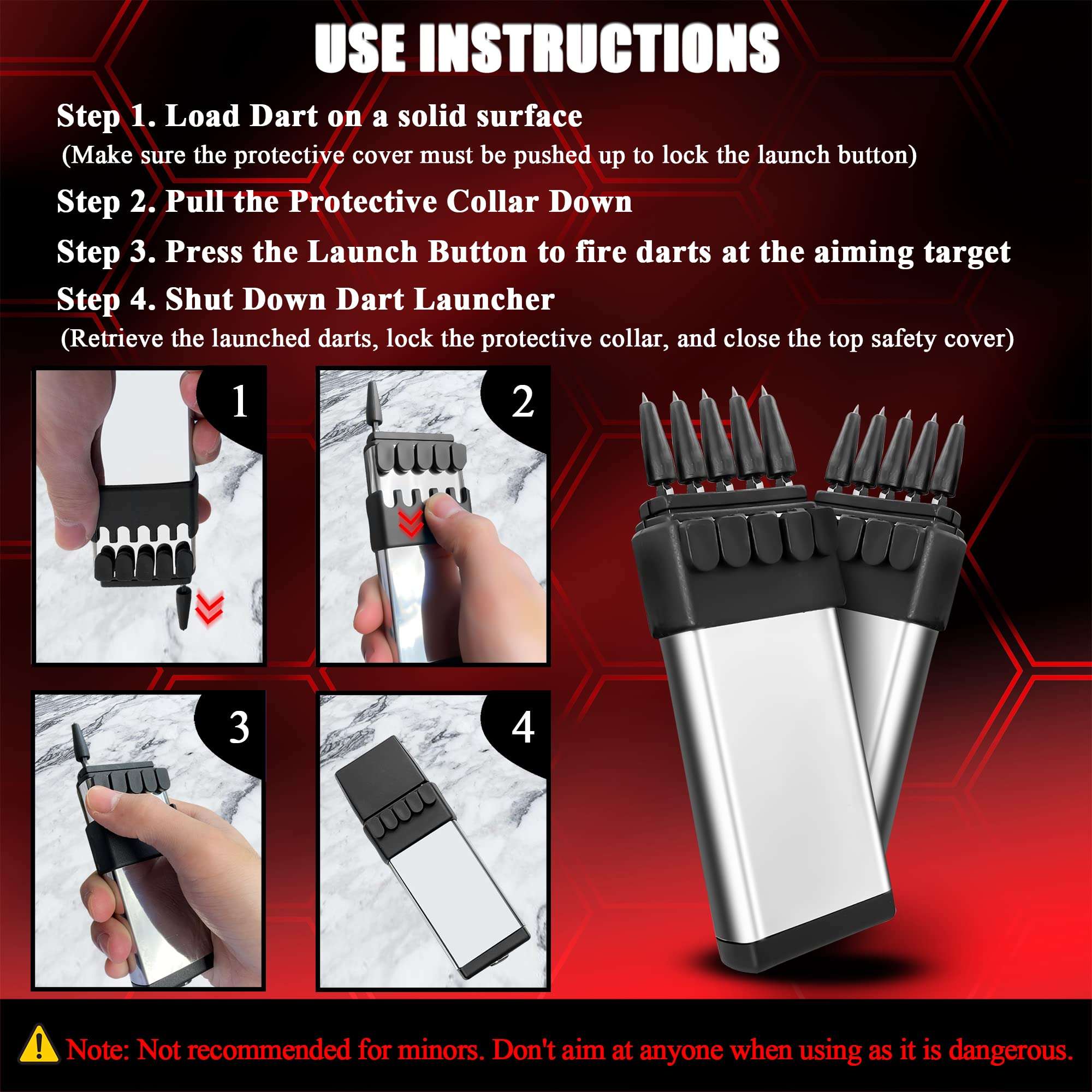 MADSABRE Ballistic Dart Launcher, Metal Darts Accurate Shooting for Hunting Camping Shooting Self-Defense and Survival, Adult Toy (White) 6