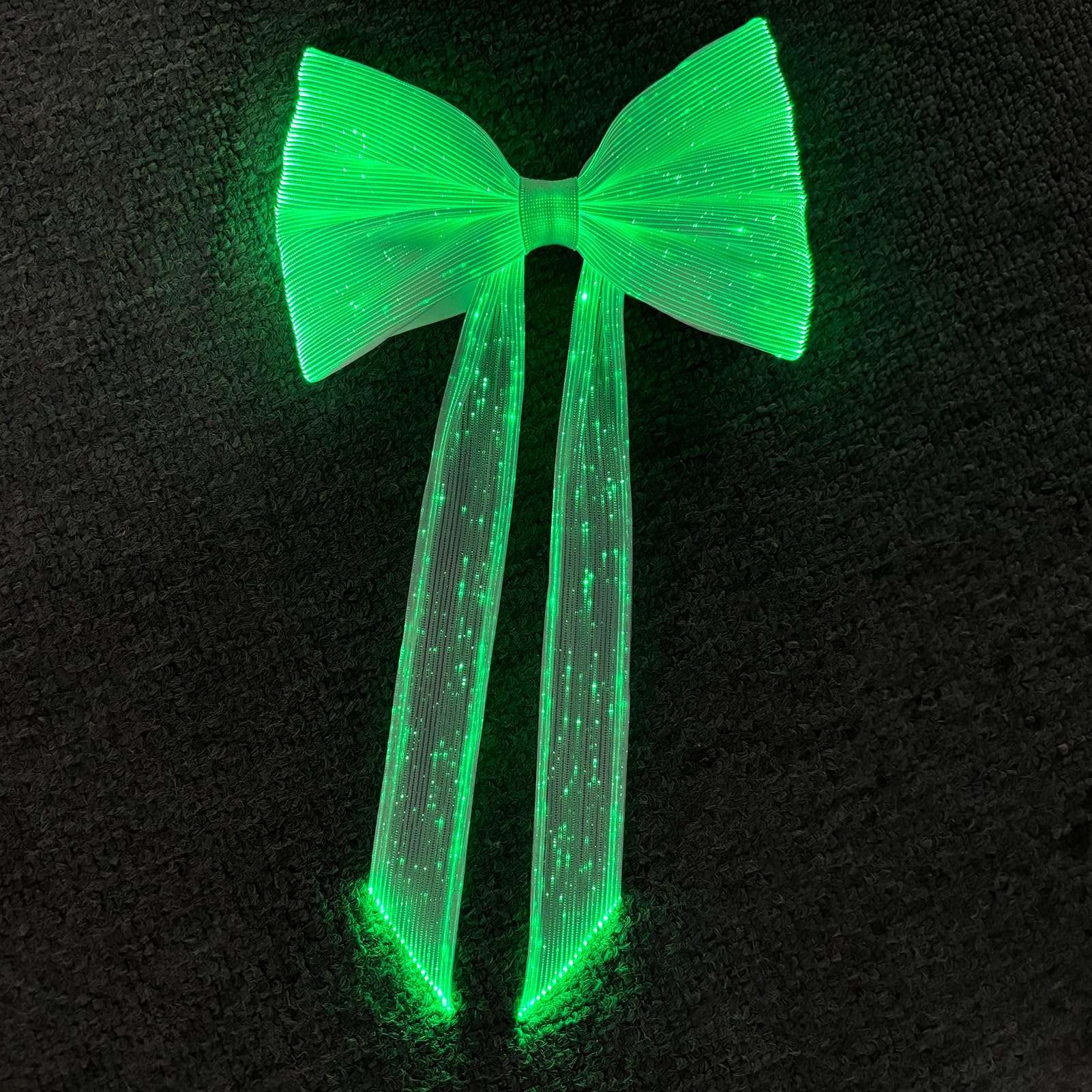 Lumisonata Light up Hair Accessories 7 Colors LED Hair Bow with Veil Rave Hair Clips Glow Hair Barrettes for Wedding