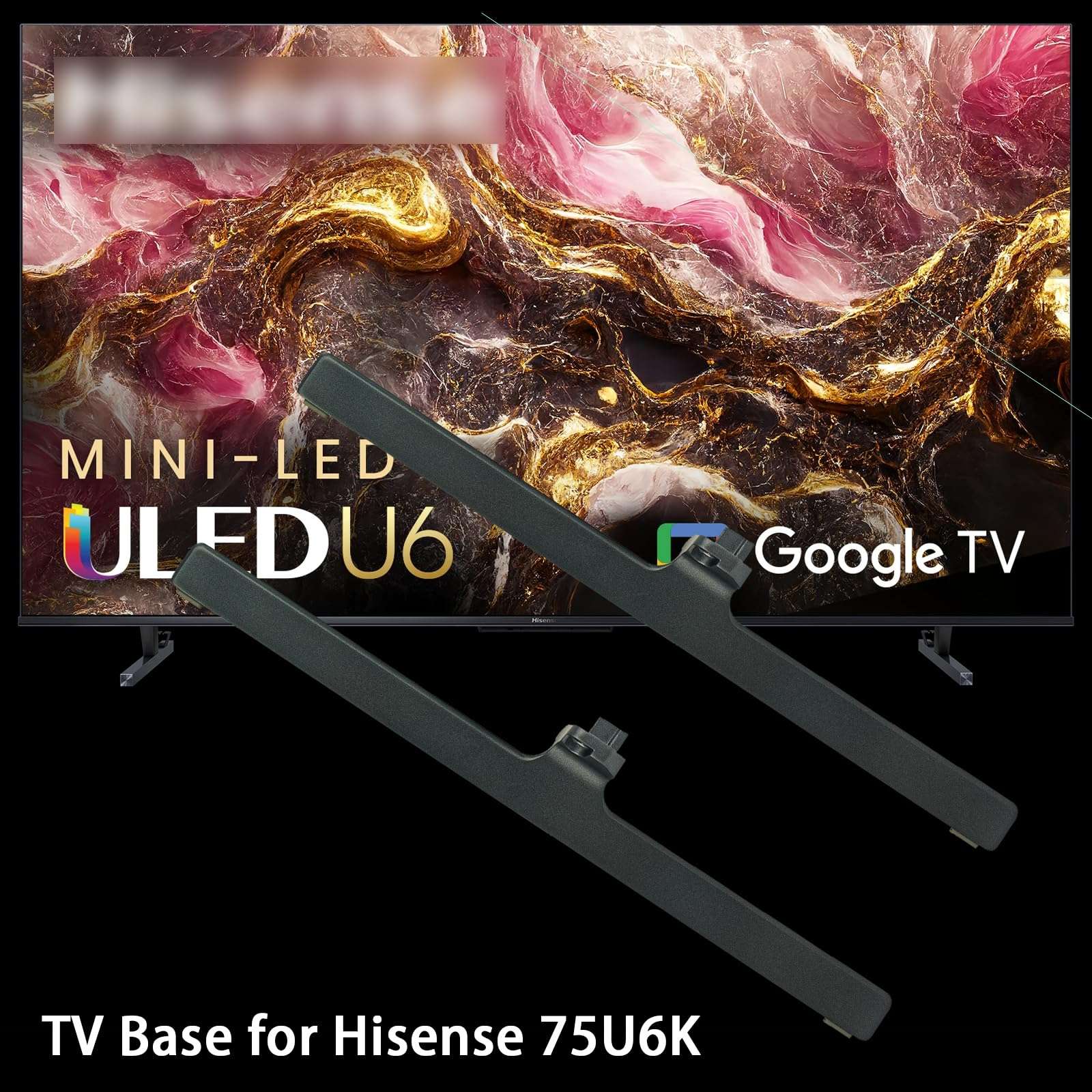Replacement TV Base Stand 2411-01, Fit for Hisense U6 Series Mini-LED ULED 4K Gccgle TV 75U6K 3