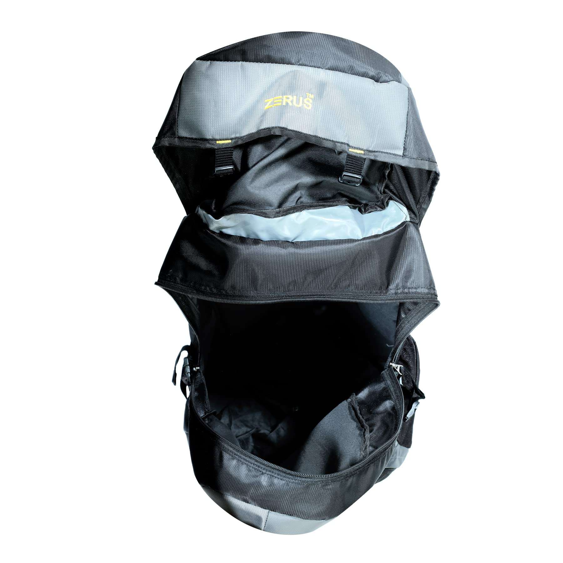 ZERUS Unisex Travel Backpack for Hiking Trekking Bag Camping Rucksack Waterproof Travelling Bag With Shoe Compartment (Black & Grey) 3