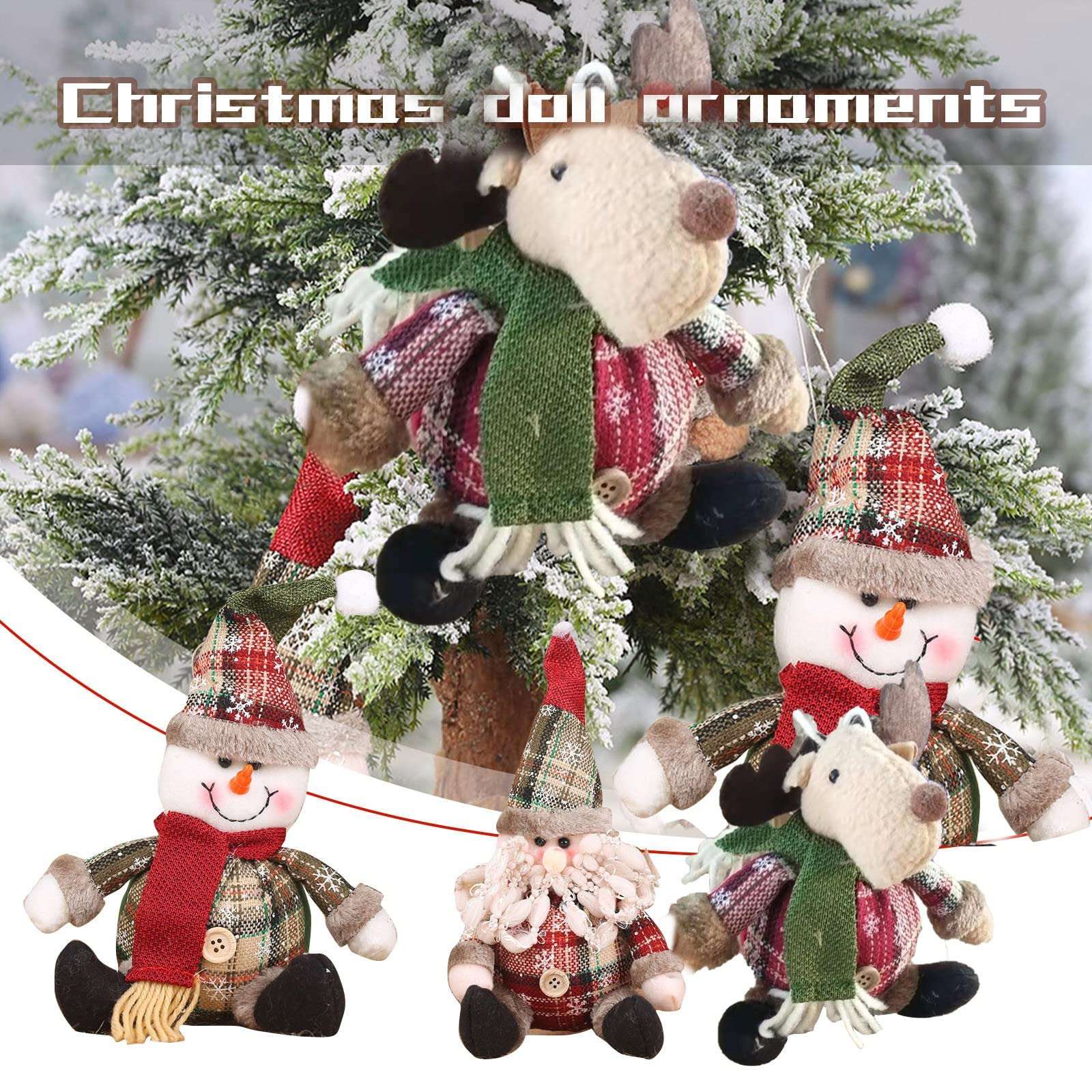 Christmas Snowman Plush Decor Snowman Stuffed Animal on The Table Shelf Desktop Plush Doll Gift for Womens Gifts Christmas Decorations for Office Christmas Outdoor Home Decor 3