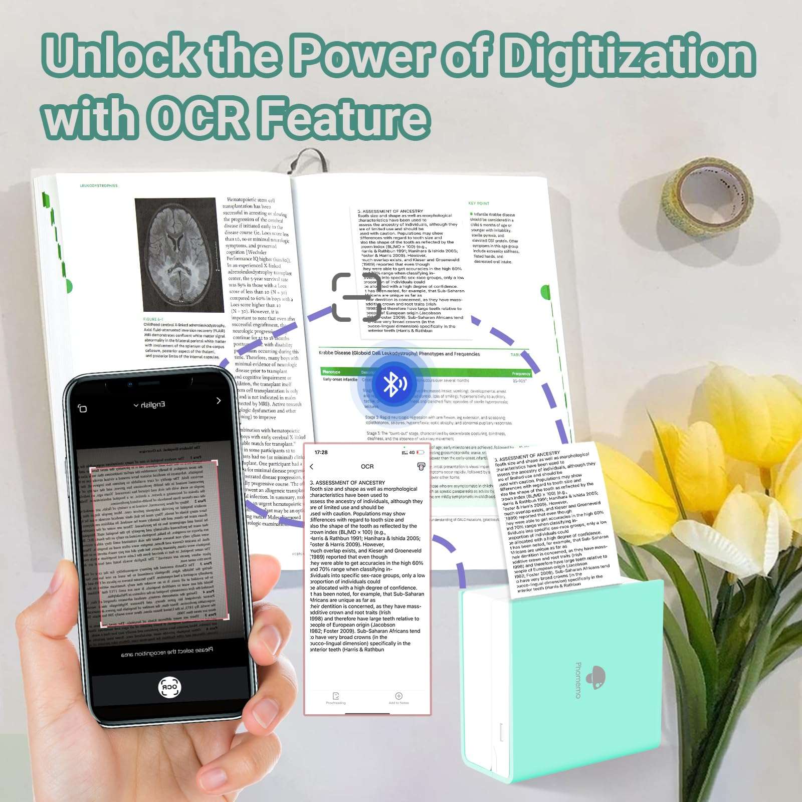 Phomemo M02 Pocket Printer - Mini Bluetooth Portable Mobile Inkless Thermal Printer Compatible with iOS + Android - for Pocket Study Notes, Photos, Work, Journal (Ice Cream Green) 4