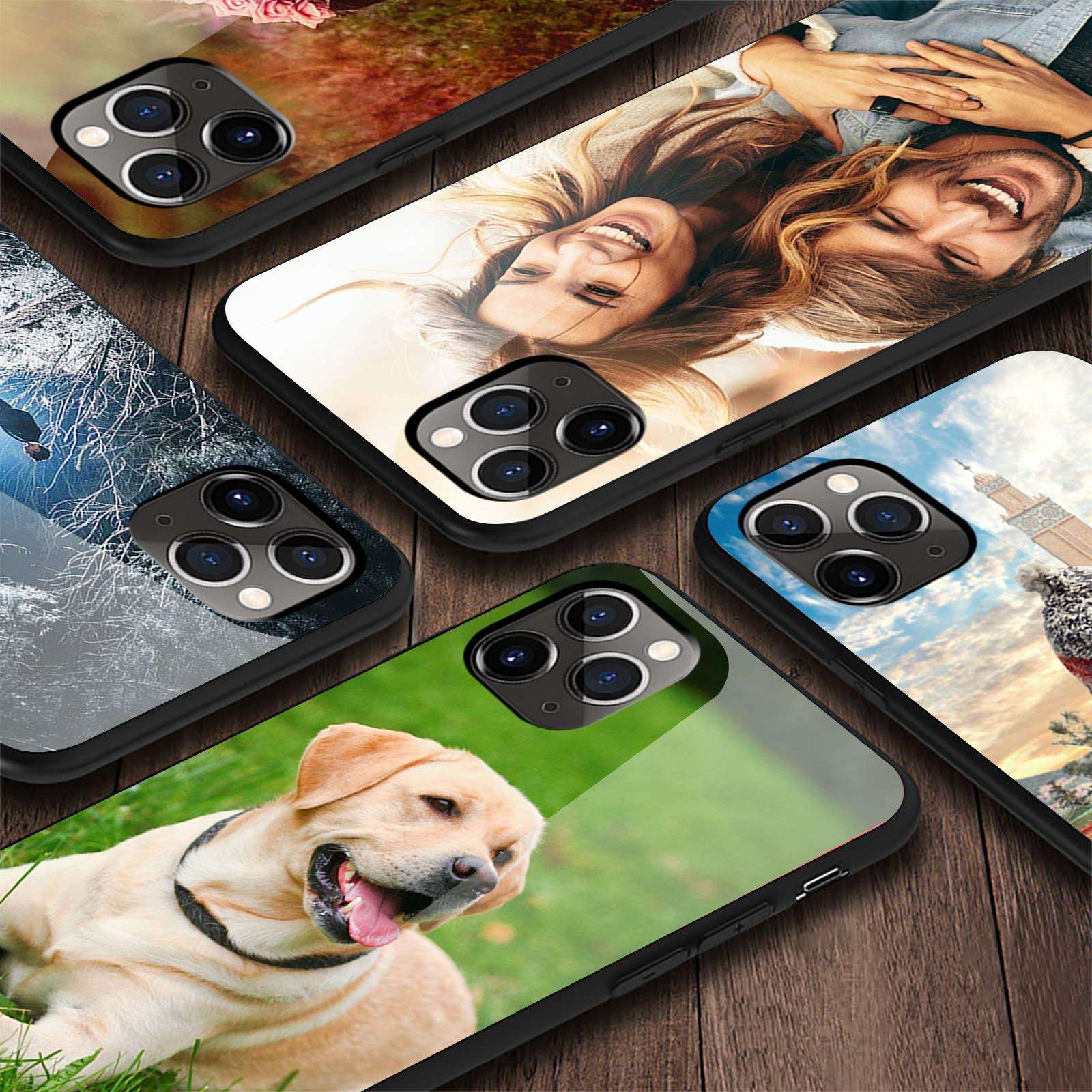 DEPTHLAN Custom Phone Case for iPhone 12 Pro Max Glass Case, Anti-Scratch Soft Protective TPU Bumper Personalized Photo Make Your Own Picture Customized Cases 3