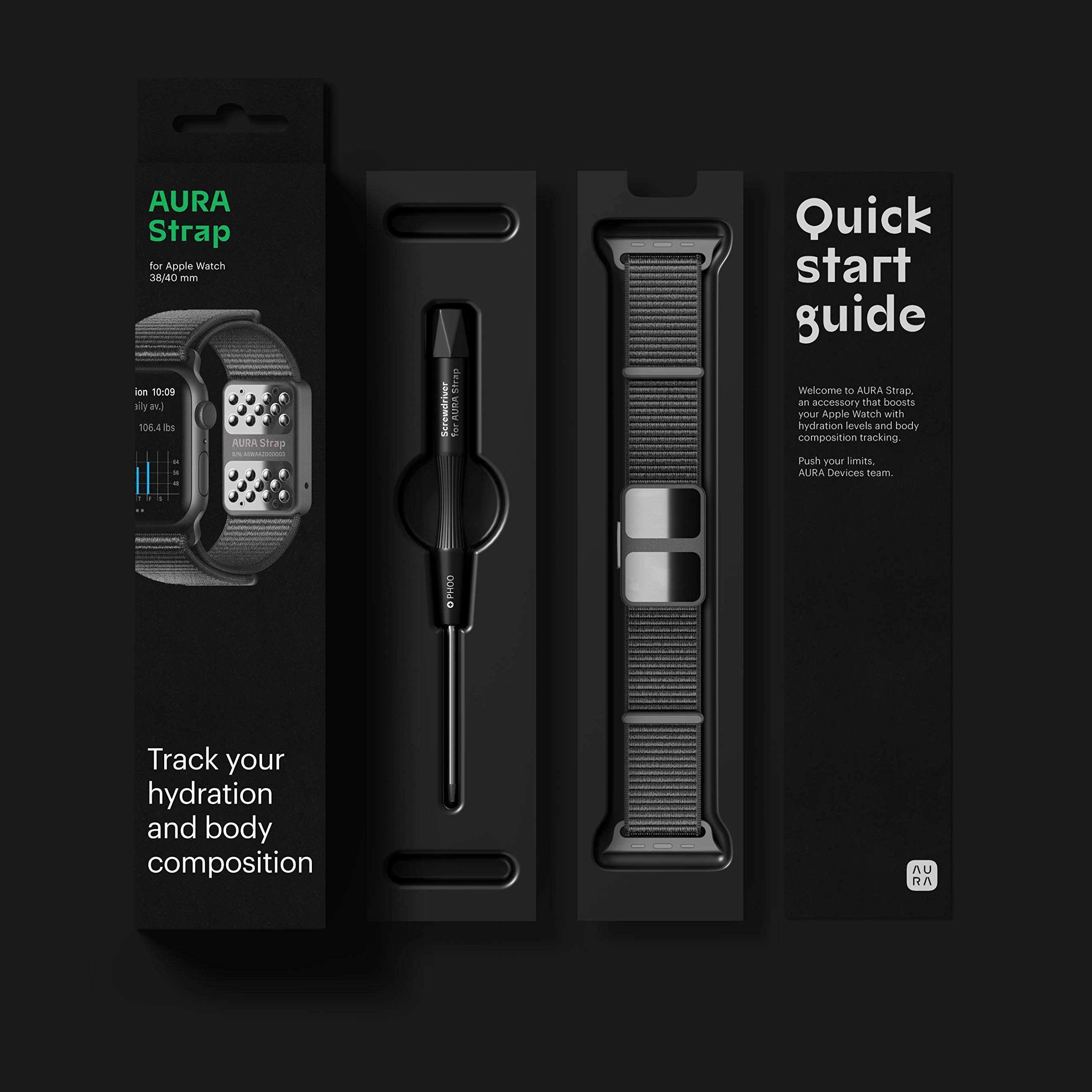 AURA Strap Body Composition and Hydration Level Fitness Tracker Band for Apple Watch Compatible, 42mm 44mm, Mint Green 6