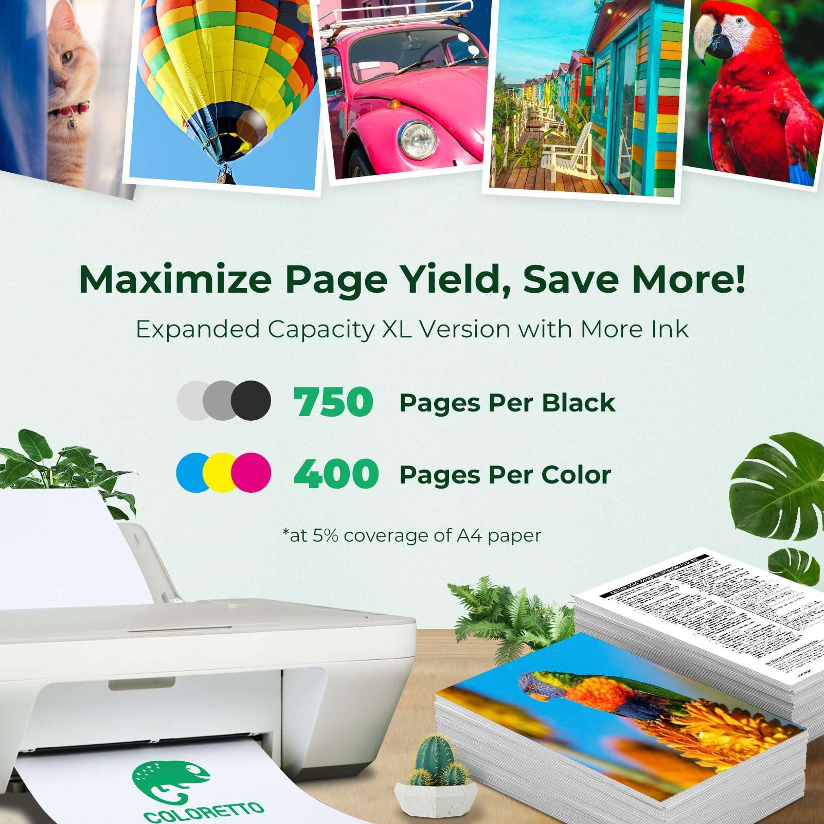 COLORETTO Remanufactured Printer Ink Cartridge Replacement for HP 901XL to use with HP Officejet 4500 G510a G510g G510n J4500 J4524 J4624 J4660 J468 (1 Black+1 Color) Combo Pack 4