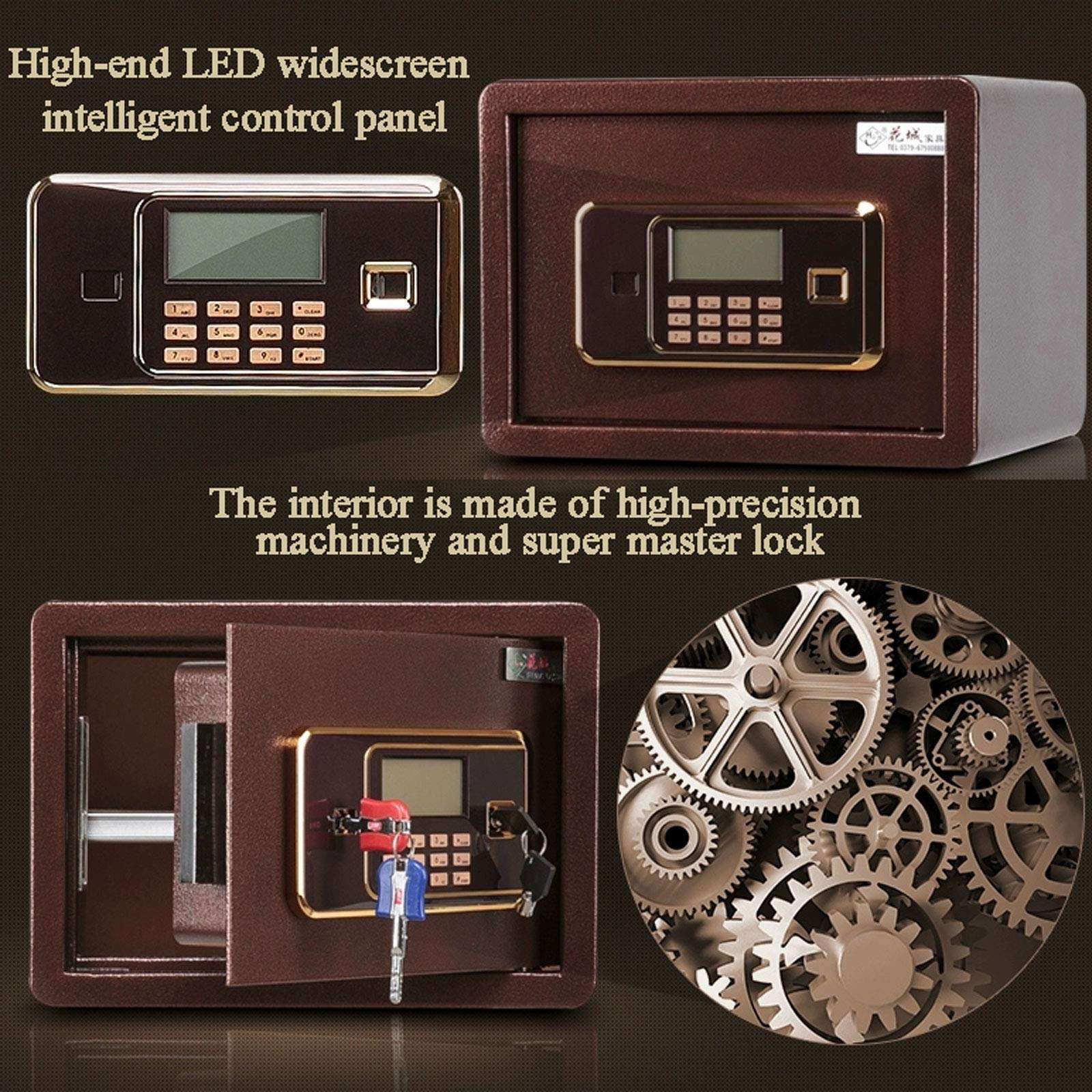 Steel Security Deposit Boxes, Digital Electronic Security Safe Box Home Office Security Safe-Fire Retardant, Built-in Alarm 3