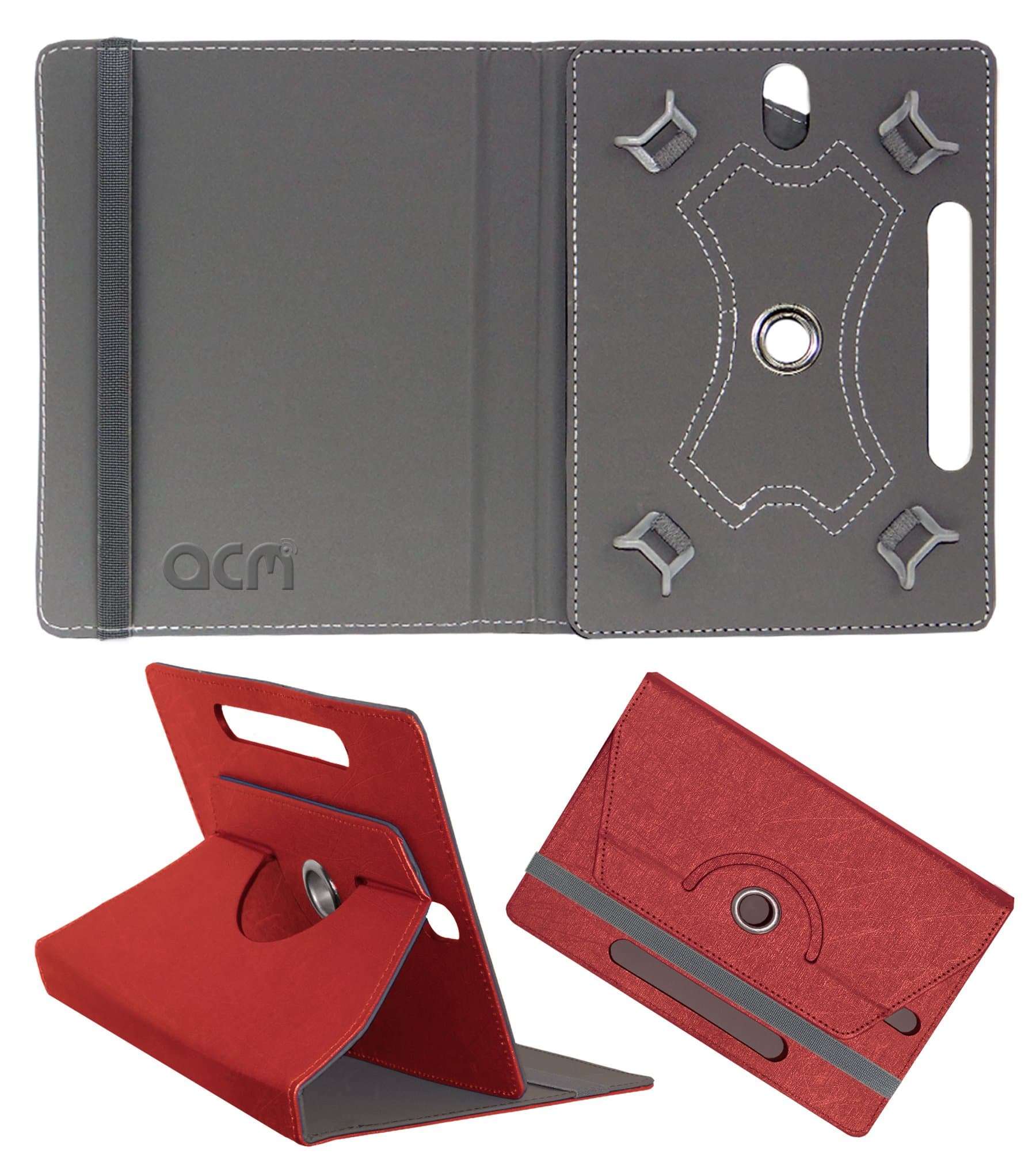 Acm Designer Rotating Leather Flip Case Compatible with Lenovo 710i Cover Stand Peach 2