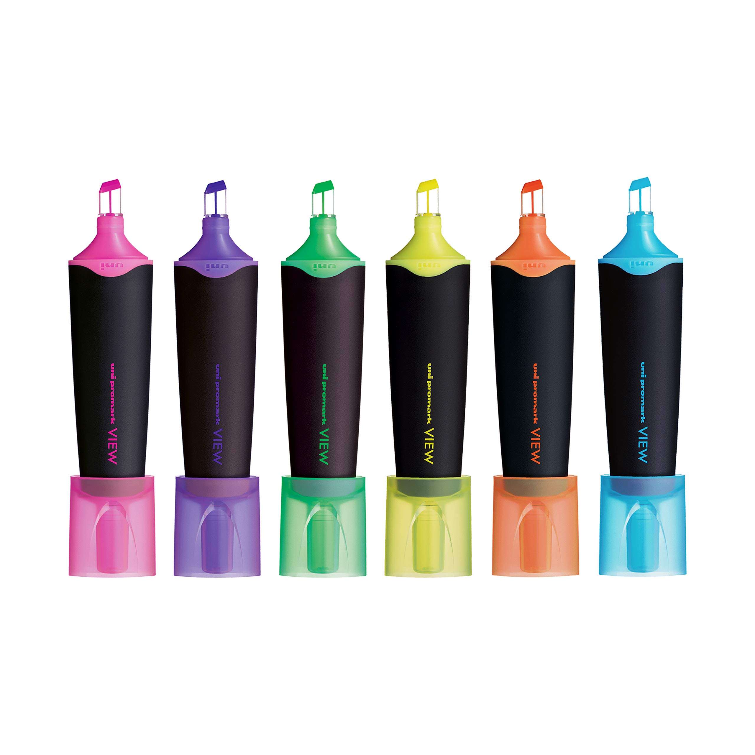 Uniball Promarkview Highlighter Set - Pack of 6 (Multicolor) & Uni-ball Eye Ball Point Pen - Pack of 5 3